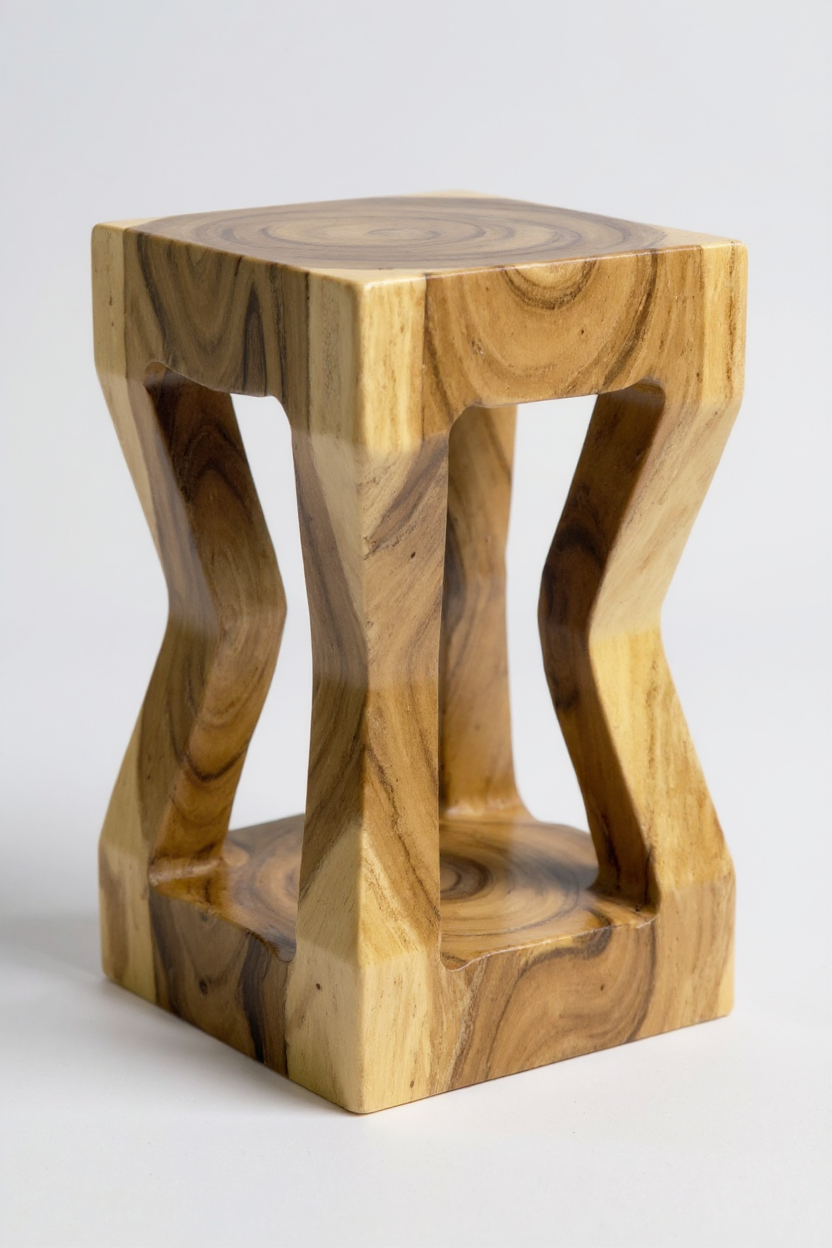 Table d'appoint en bois - tabouret en bois, table basse, table de rangement - fait main - bois de suar massif - 50x28x28 cm
