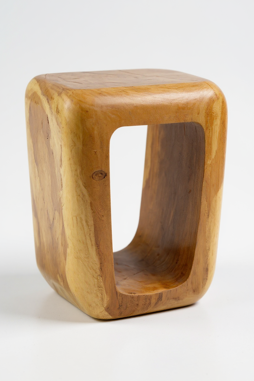 Wooden stool - side table coffee table - handmade stool made of solid suar wood - 50x30x40 cm