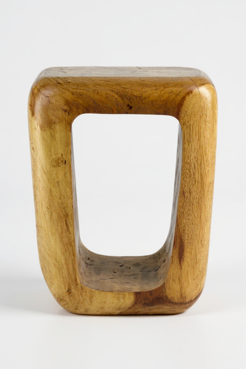 Wooden stool - side table coffee table - handmade stool made of solid suar wood - 50x30x40 cm