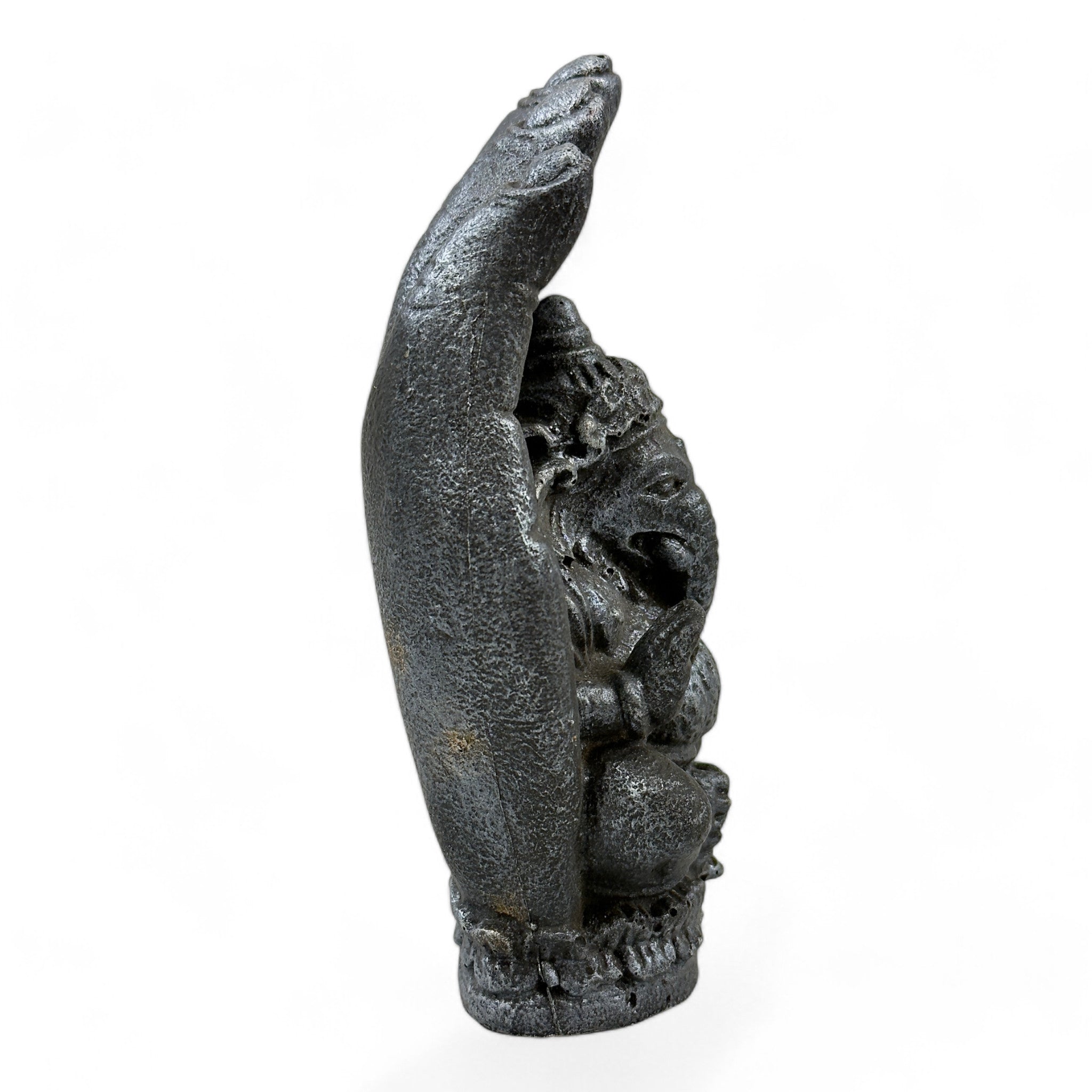 Einzelstück: Spirituelle Holzskulptur – Hand mit Elefant, Symbol der göttlichen Energie - FaHome