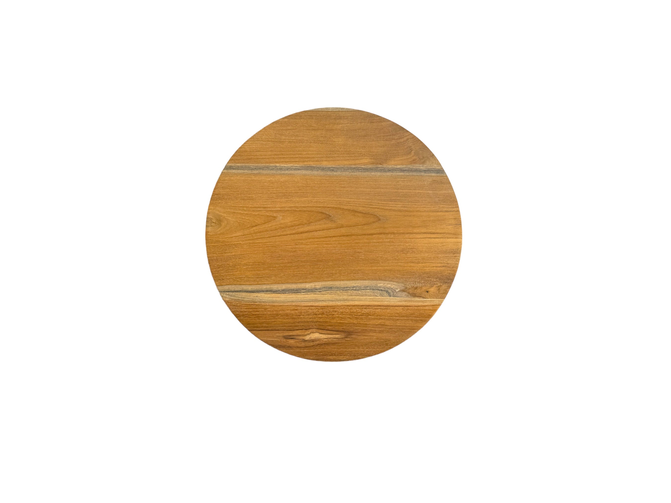 Table d'appoint en teck - table basse tabouret en bois - fabriquée à la main en bois massif - lattes de bois rondes - 50x30x30 cm