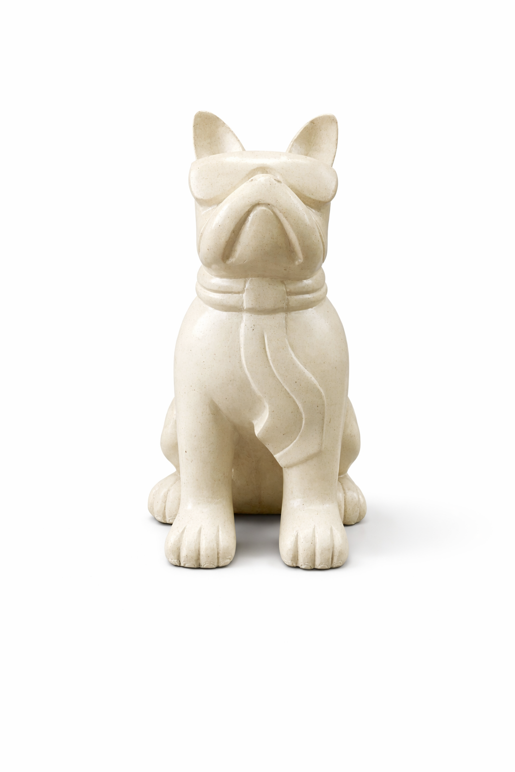 Hunde Statue modern – Garten Terrasse Wohnzimmer Deko – Wetterfest – Stein Figur Hund schwarz – 60 cm