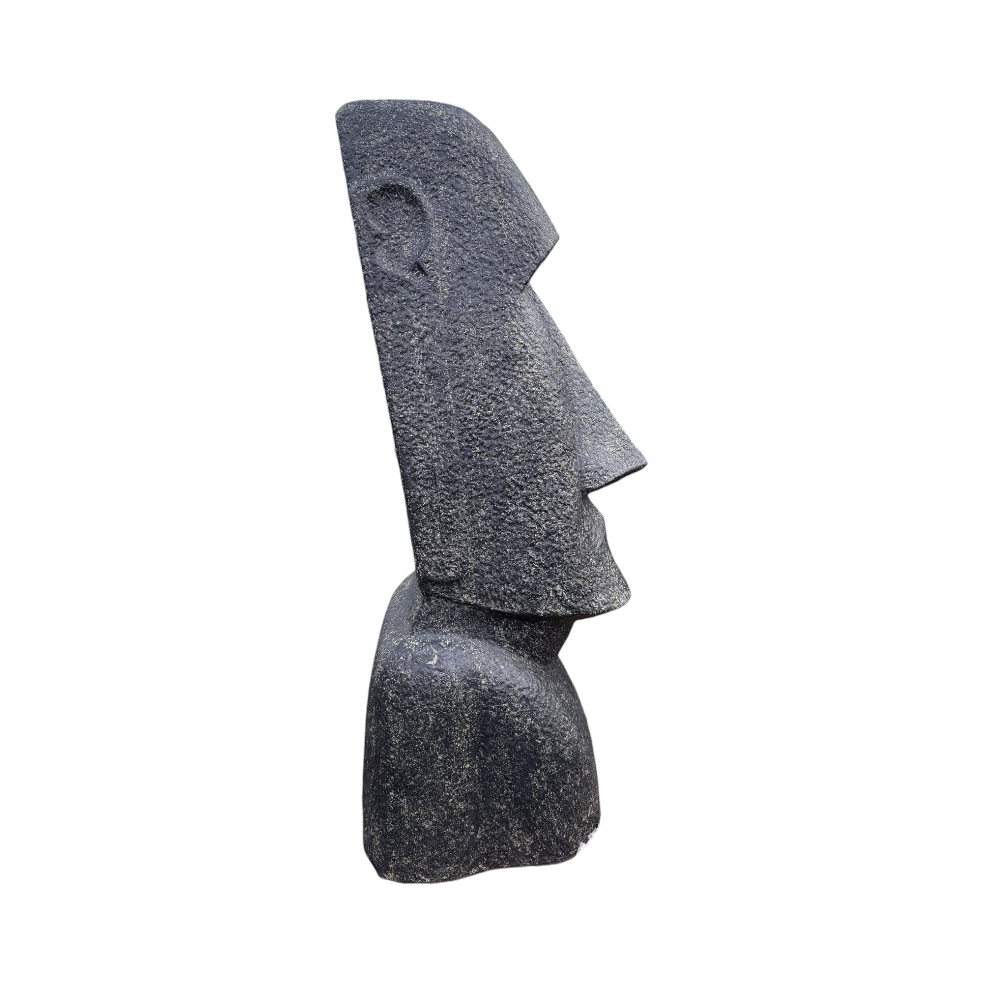 Moai Head Statue - Garden Decoration Sculpture - Weatherproof - Rapa Nui Easter Island Figure made of Fiberglass Concrete Gray - 200x70x60 cm