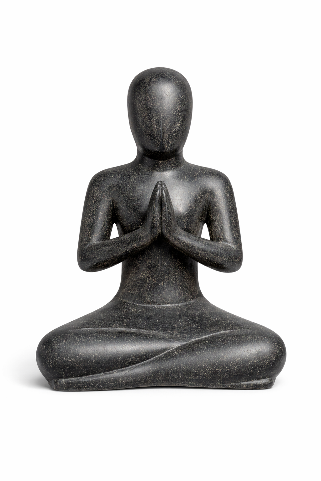 Yoga Figure Sitting Namaste – Living Room Studio Shelf Decor – Weatherproof – Stone Look Meditation Sculpture Black – in 3 Sizes