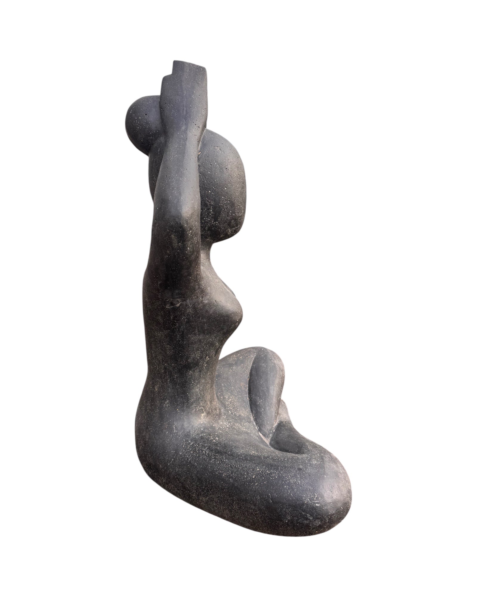 Sitting Yoga Figure - Living Room Studio Shelf Decor - Solid Design - Stone Look Sculpture Meditation Black - in 3 Sizes