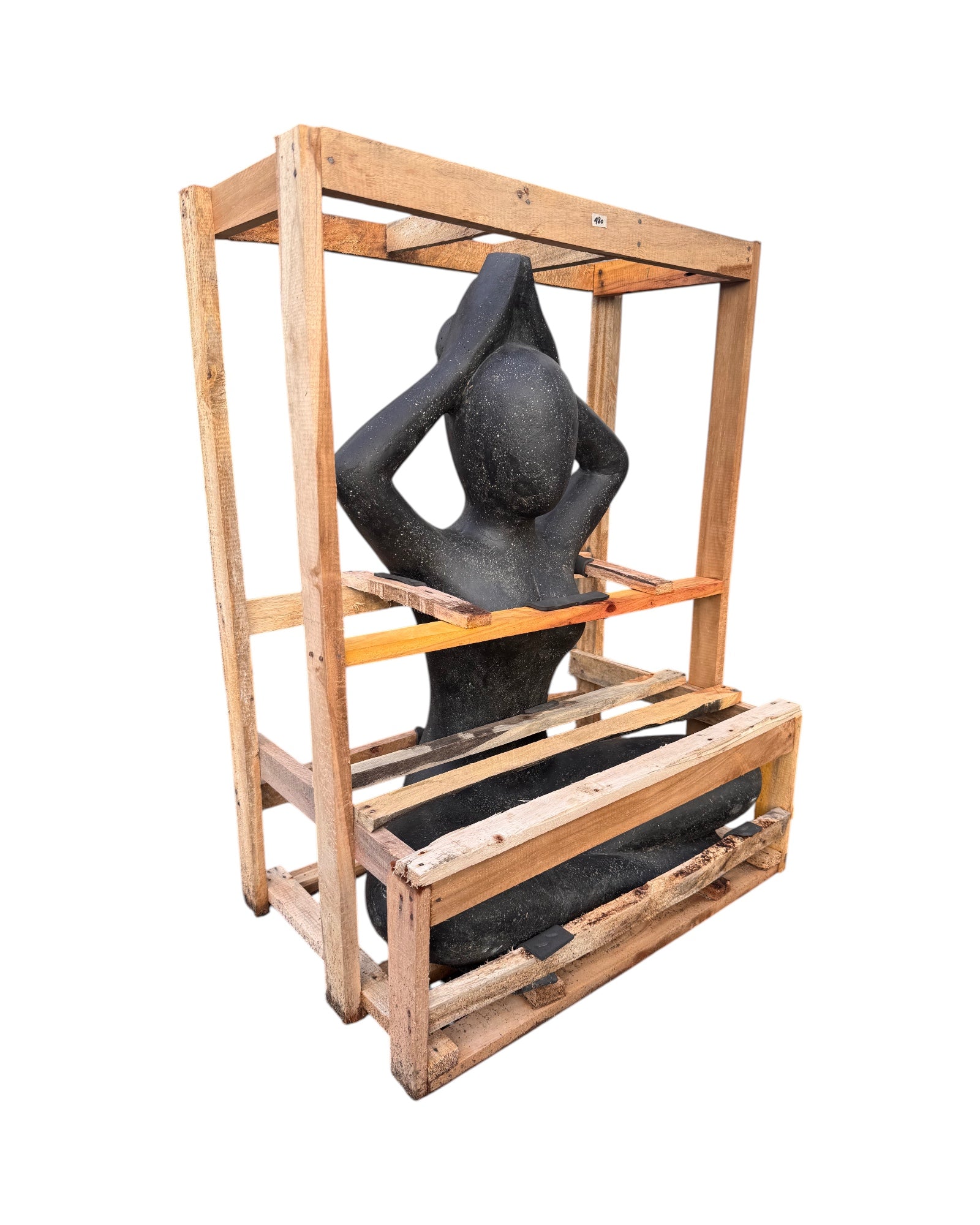 Sitting Yoga Figure - Living Room Studio Shelf Decor - Solid Design - Stone Look Sculpture Meditation Black - in 3 Sizes