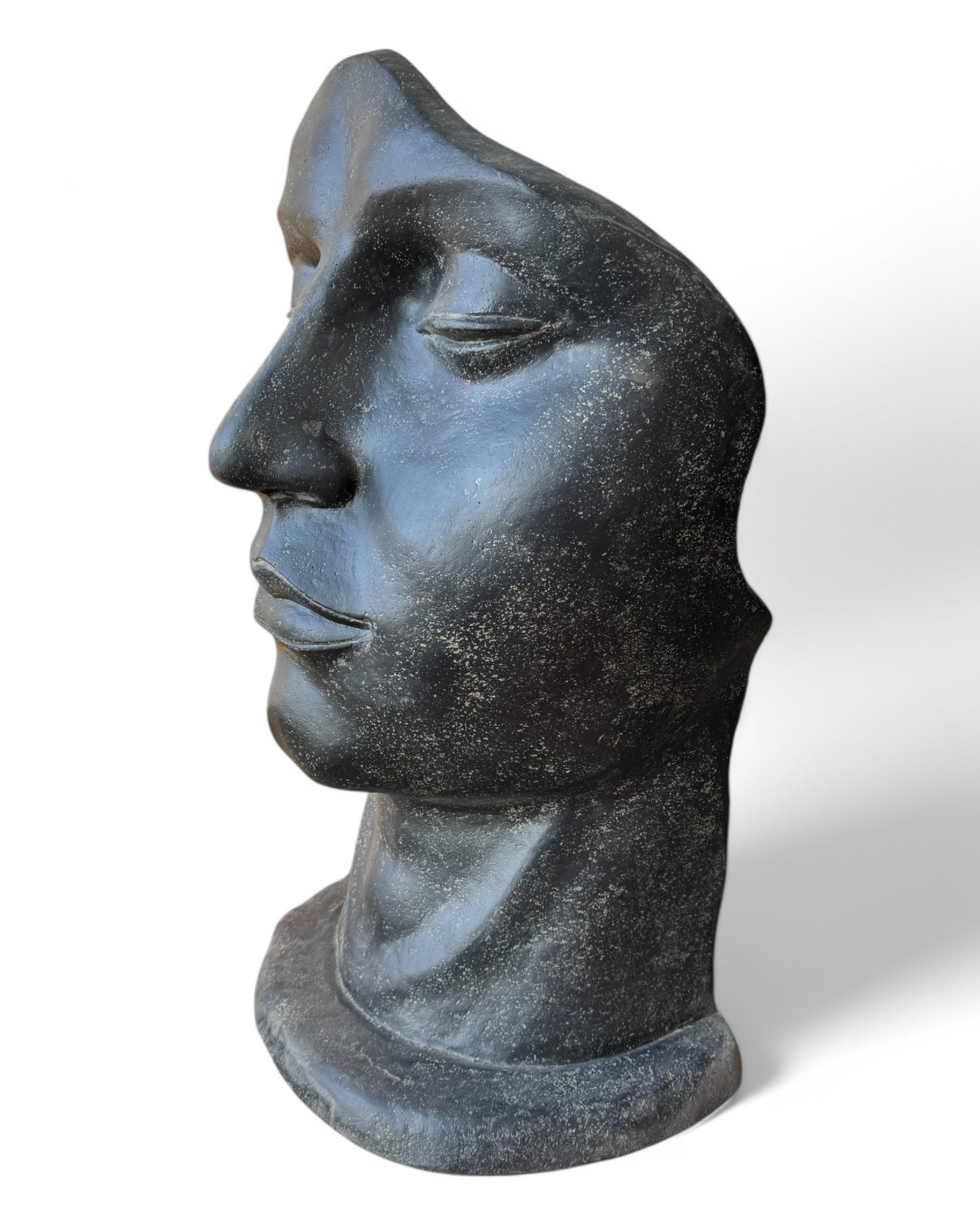 Männliche Gesichtsskulptur - Garten, Terrasse, Eingangsbereich - Robust und ästhetisch – Schlafendes Gesicht aus Betonguss – 125x77x50 cm