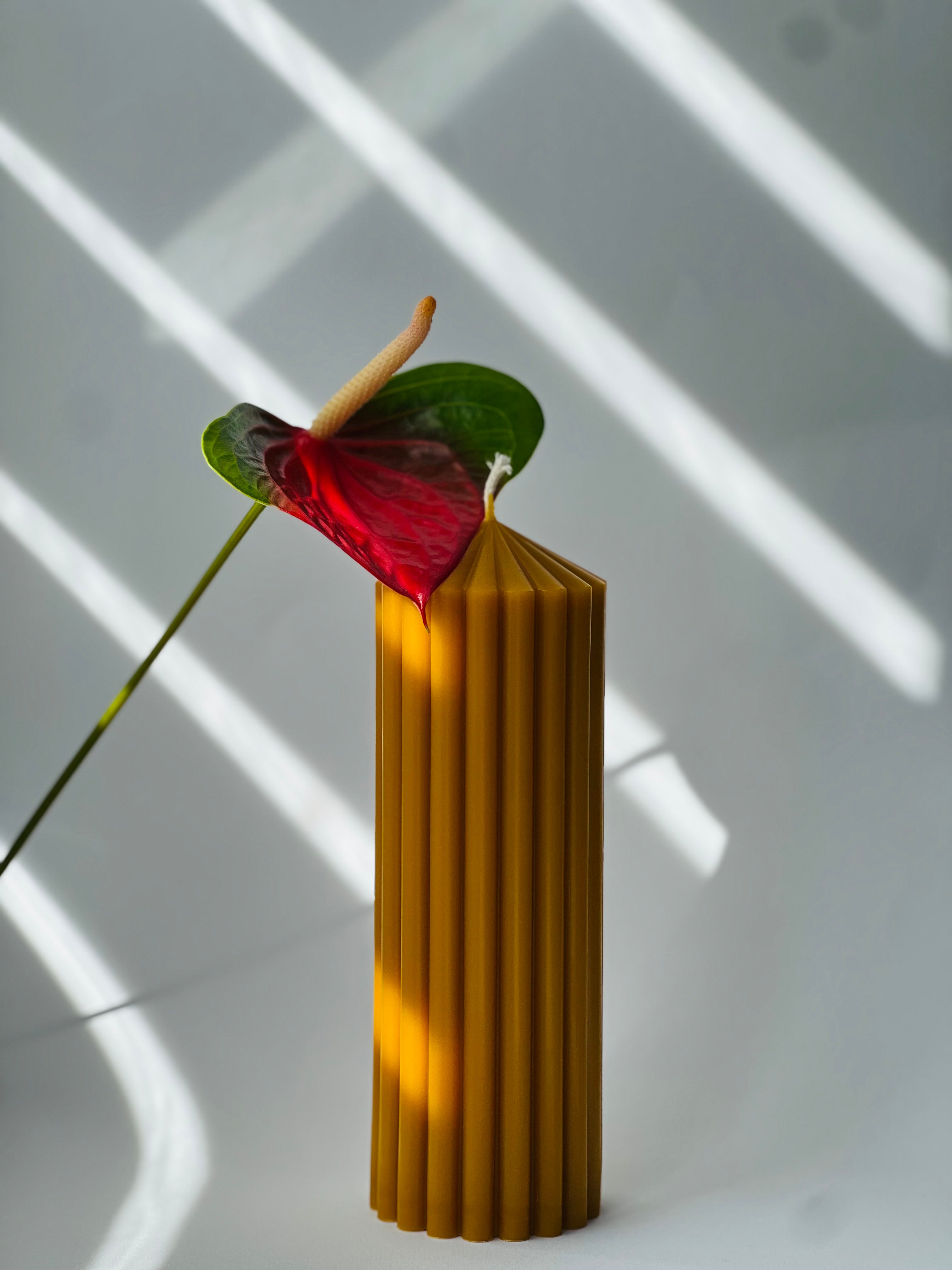 Bienenwachskerze LONDON – Bienenwachs – Limitierte Edition – Handgegossen – Für Wohnräume & Dekoration – 20x7 cm