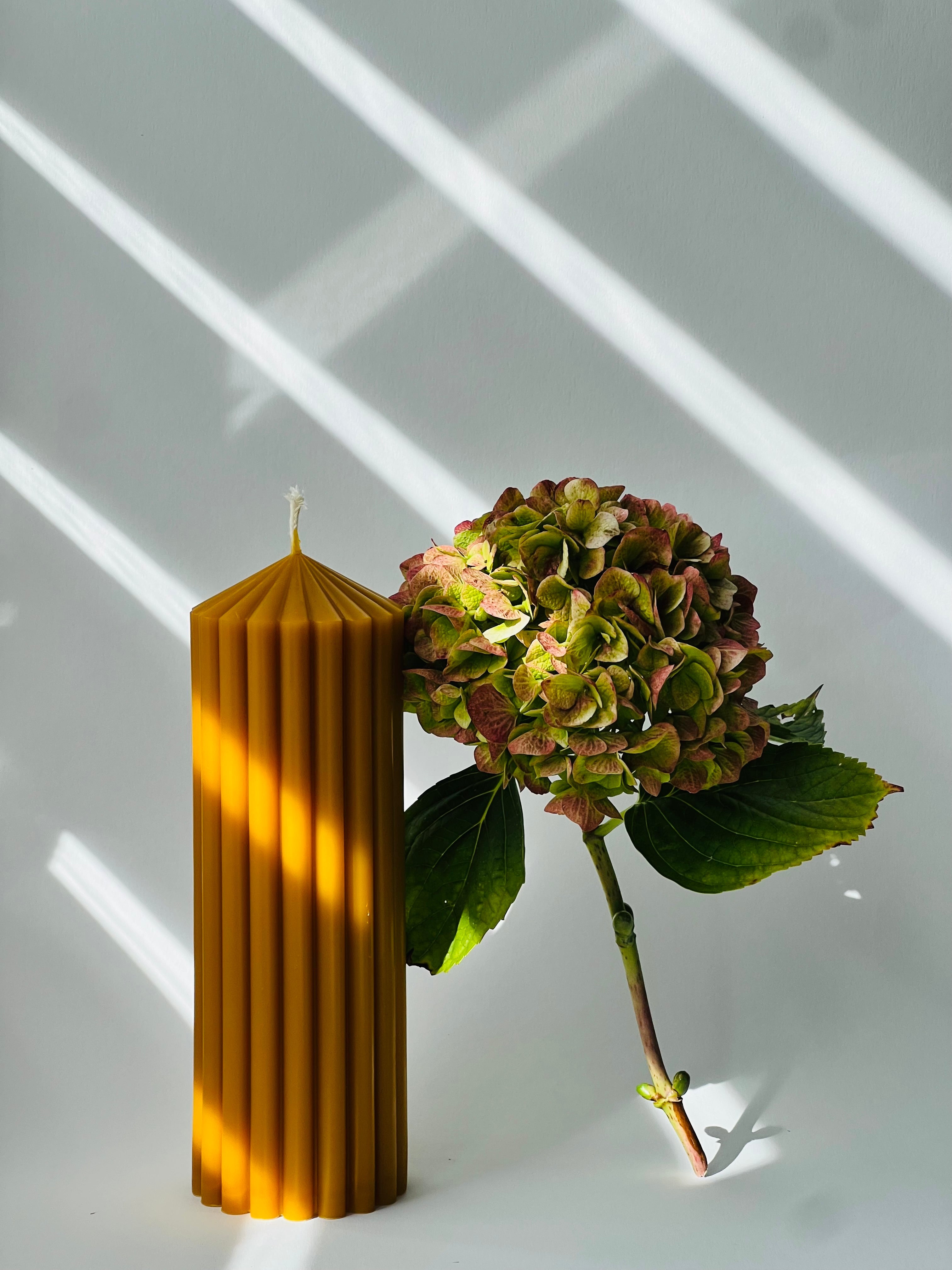 Bienenwachskerze LONDON – Bienenwachs – Limitierte Edition – Handgegossen – Für Wohnräume & Dekoration – 20x7 cm