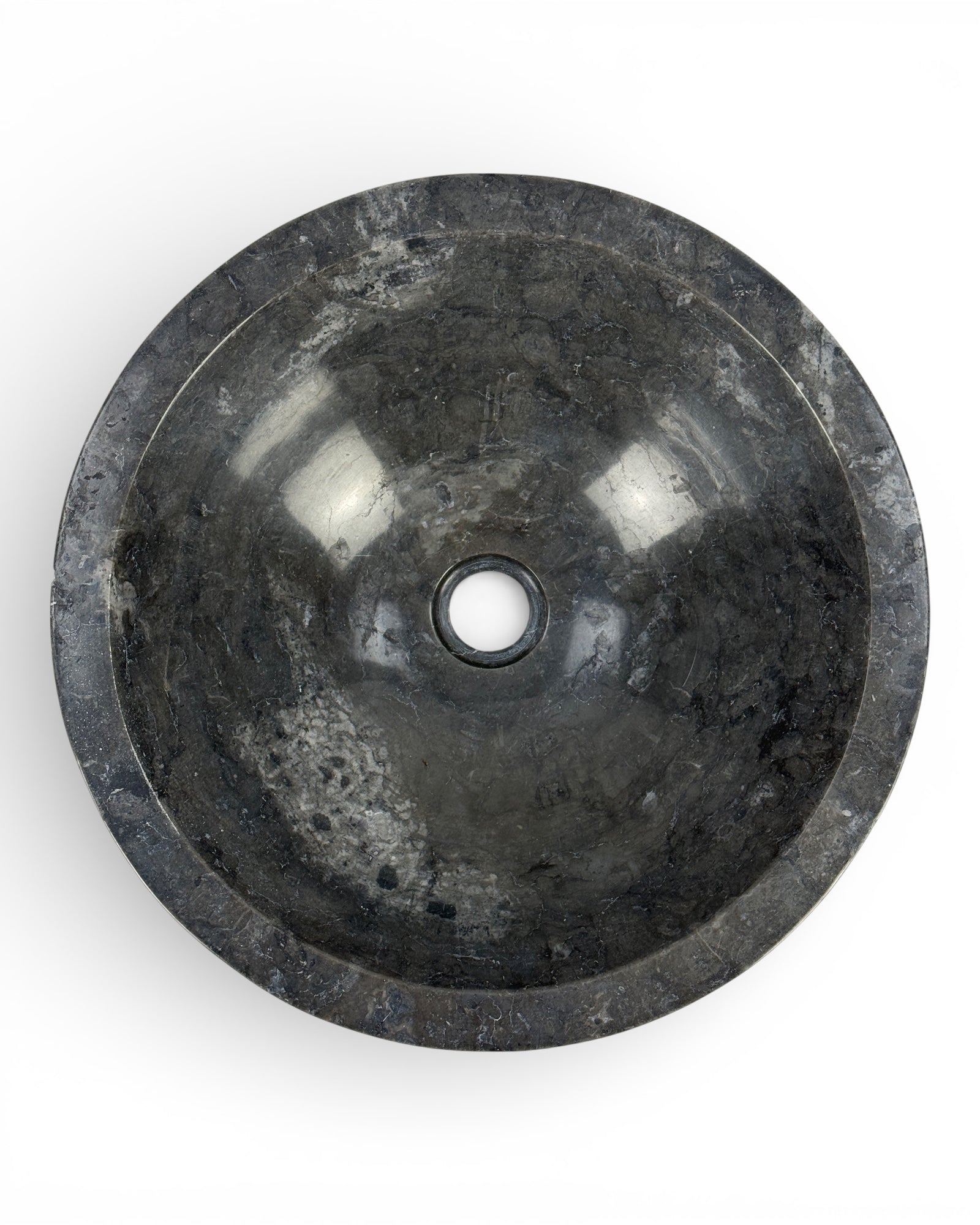 Unique item: Round countertop washbasin in marble design - 45 × 45 × 14.5 cm