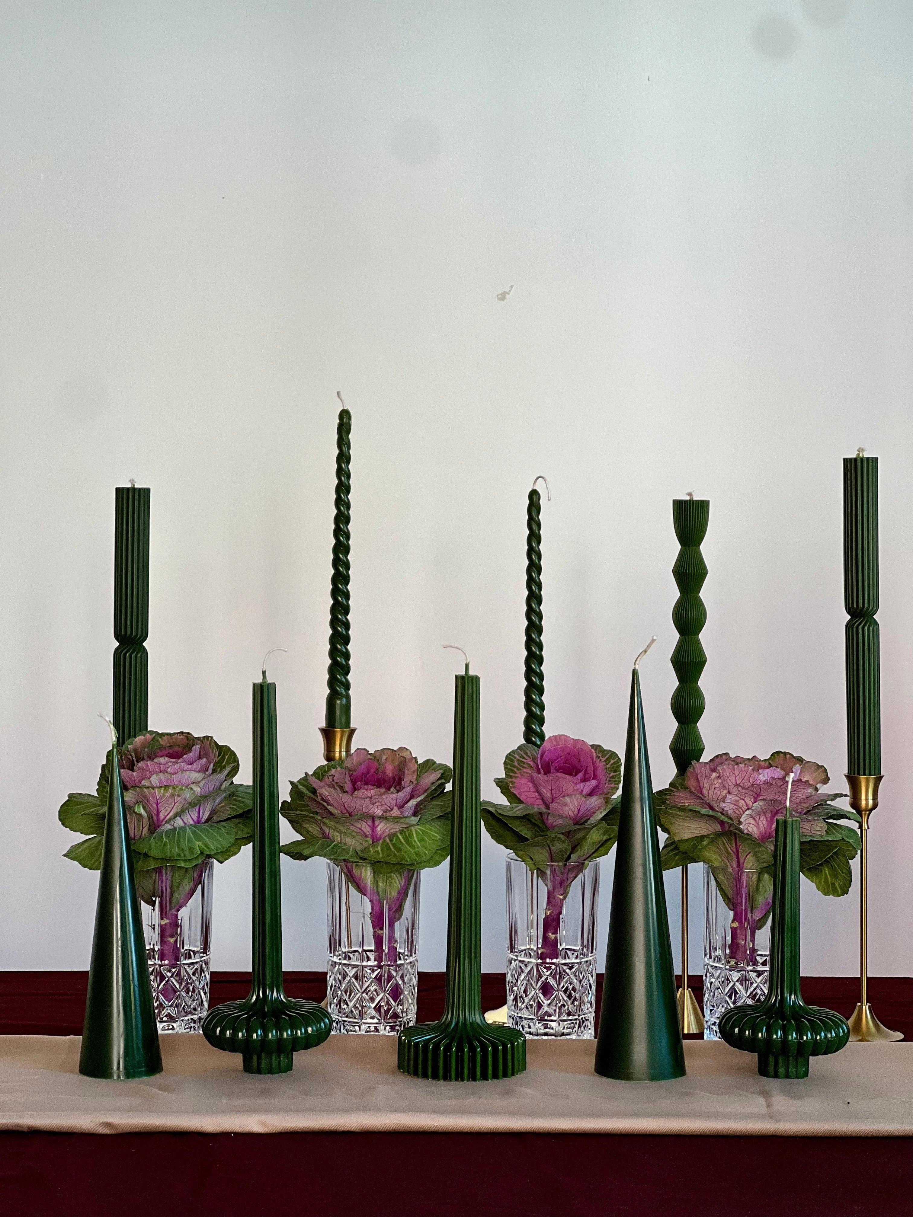 Bienenwachskerze ISTANBUL – Grün – Handgegossen – Für Wohnräume & Dekoration – 3 Größen