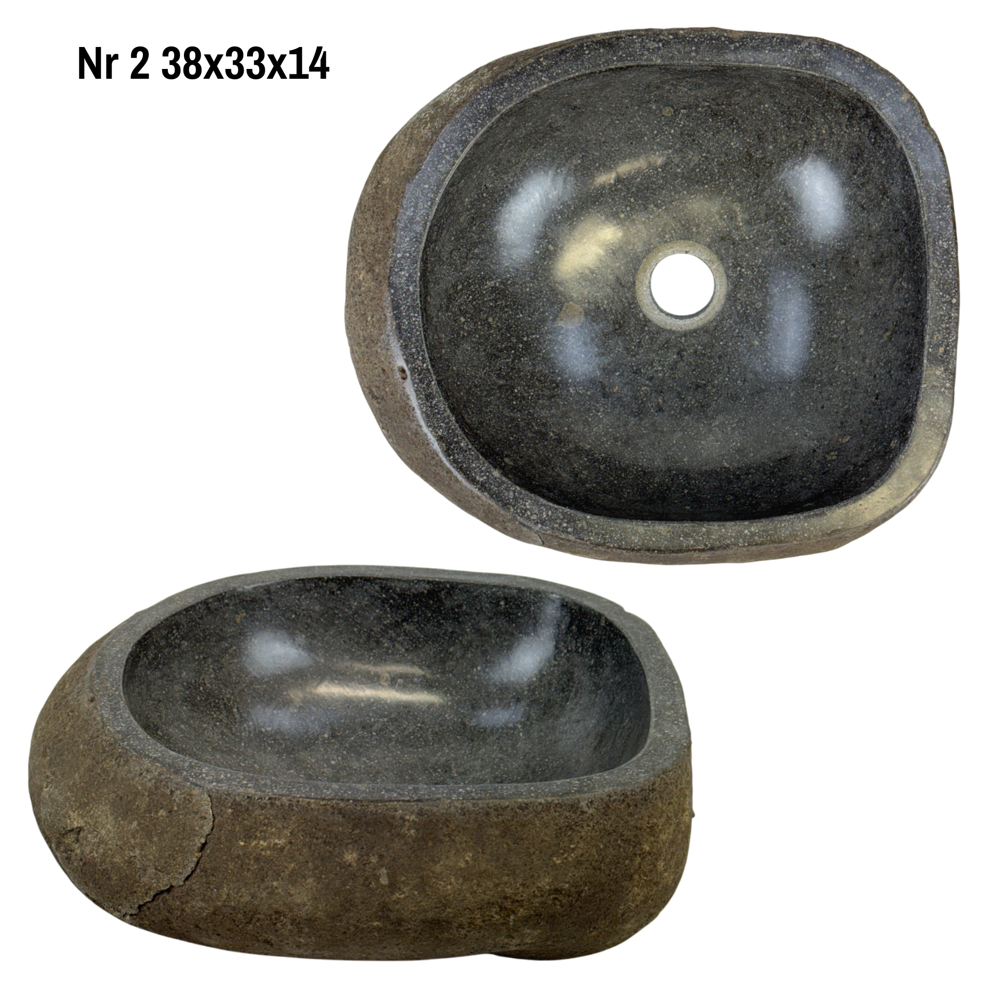 Natural stone washbasin - bathroom toilet countertop washbasin wash bowl - unique - boulder stone solid