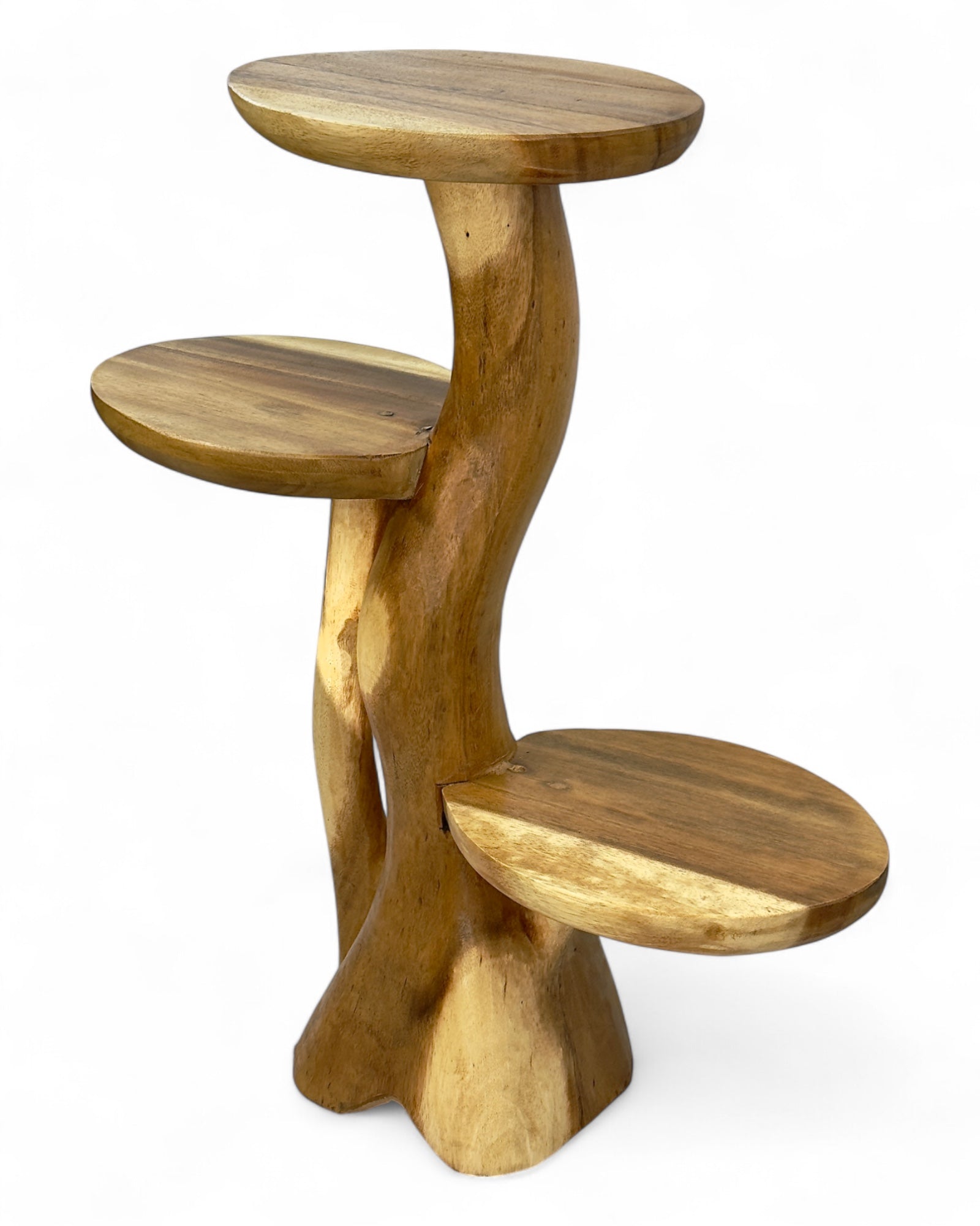 Teak shelf – Natural design with unique wood grain – Versatile home accessory for plants, books & decorations – Various sizes