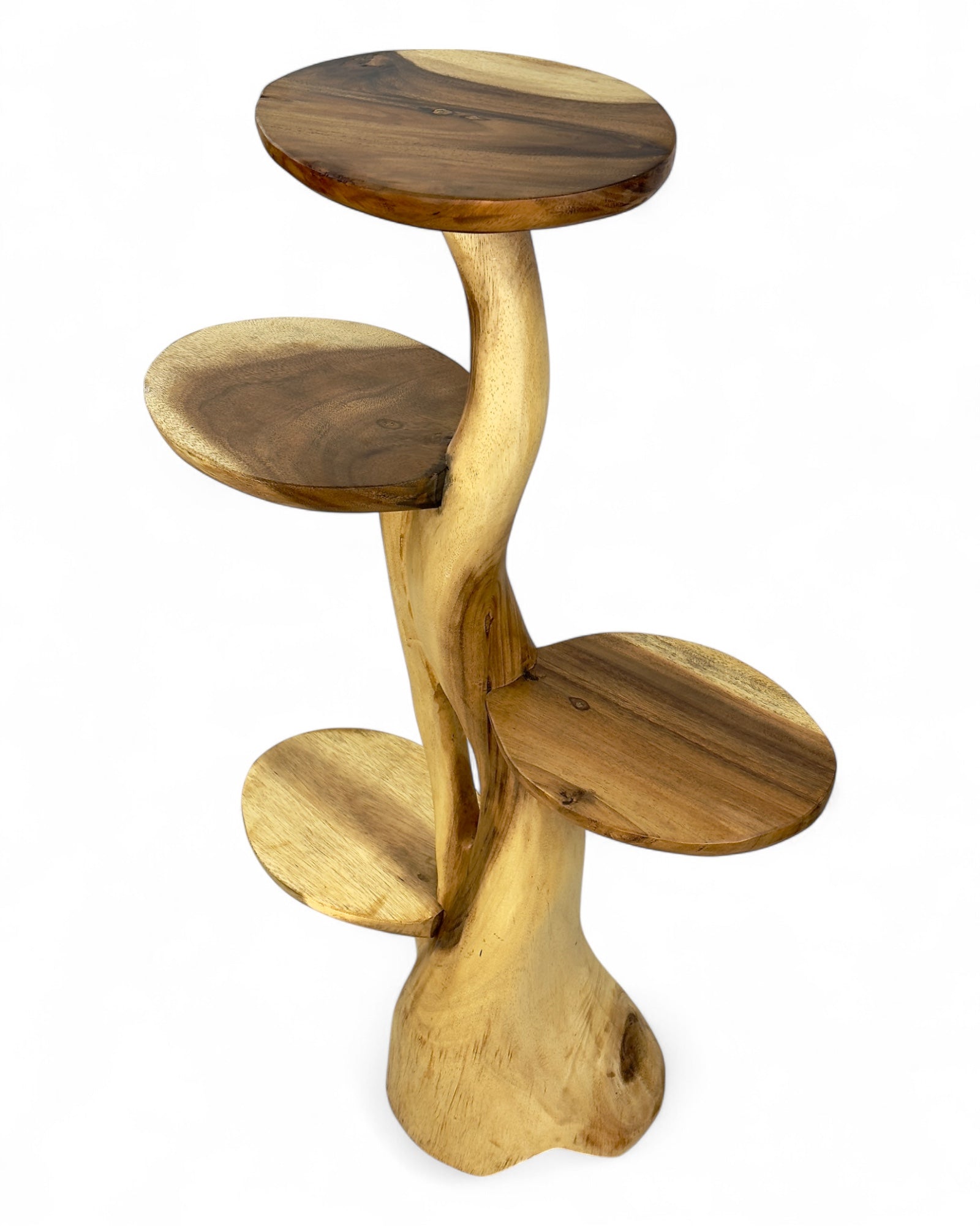 Teak shelf – Natural design with unique wood grain – Versatile home accessory for plants, books & decorations – Various sizes