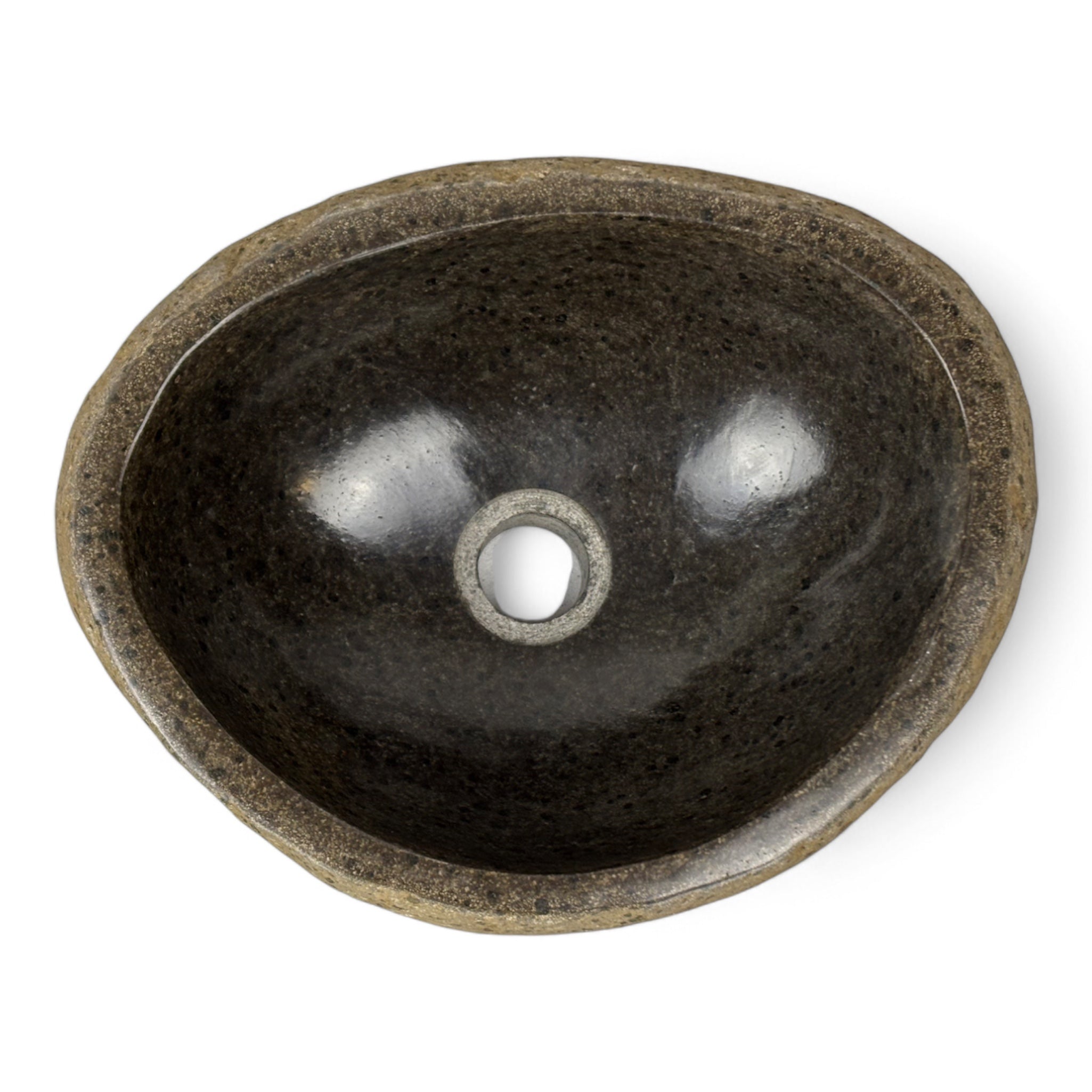 Natural stone washbasin - bathroom toilet countertop washbasin wash bowl - unique - boulder stone solid 