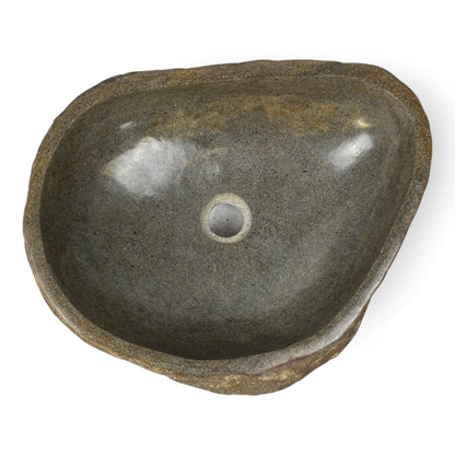 Naturstein Waschbecken - Badezimmer Toilette Aufsatzwaschbecken Waschschale - Einzigartig - Findling Stein Massiv
