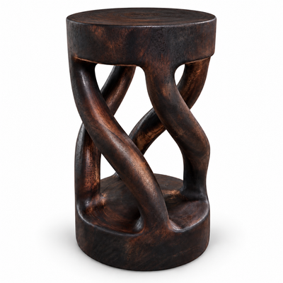 Beistelltisch aus Massivholz mit geschwungenem Design – 50 cm