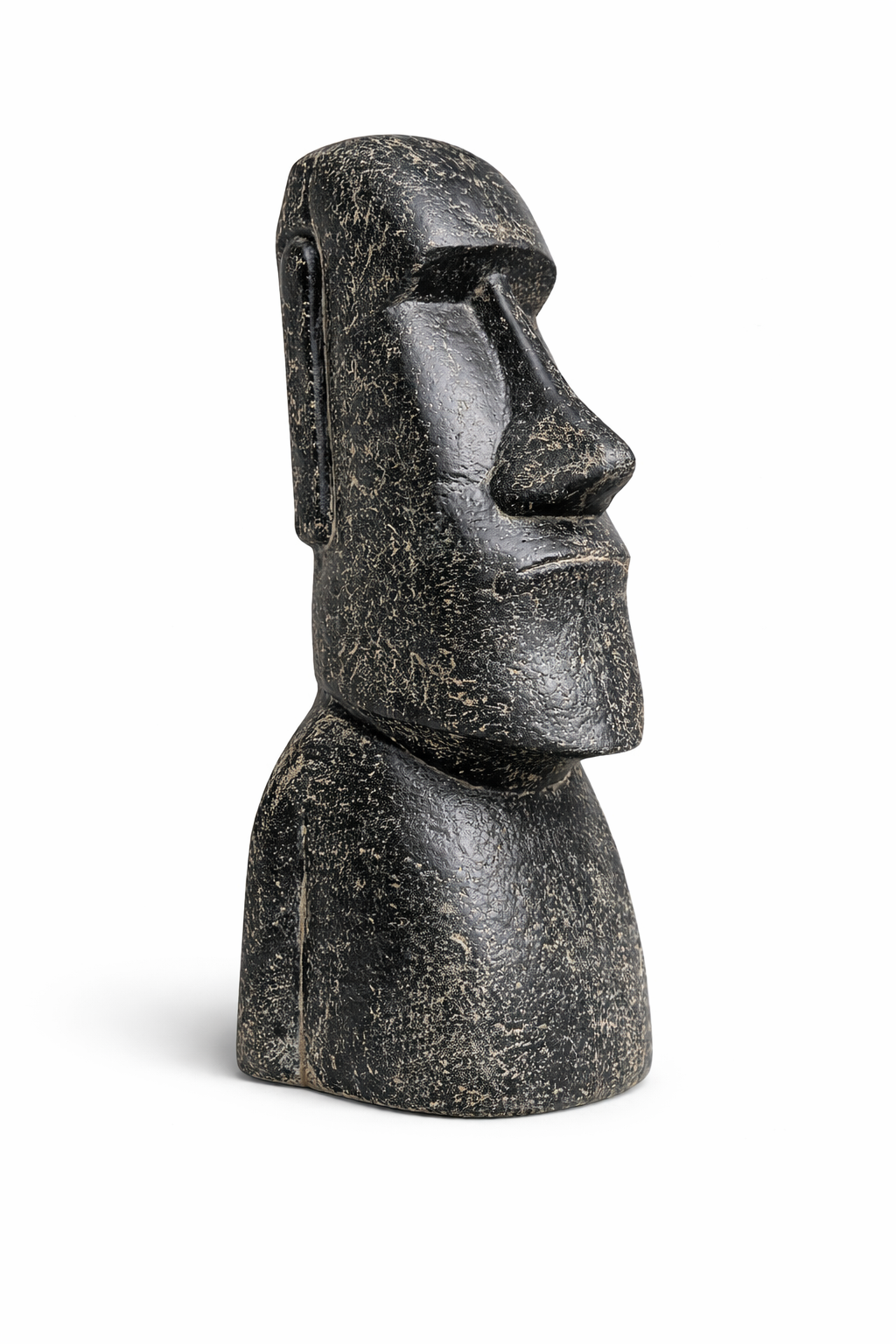 Moai Head Statue - Garden Decoration Sculpture - Weatherproof - Rapa Nui Easter Island Figure made of Fiberglass Concrete Gray - 120x46x40 cm