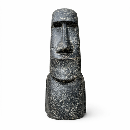 Moai Head Statue - Garden Decoration Sculpture - Weatherproof - Rapa Nui Easter Island Figure made of Fiberglass Concrete Gray - 120x46x40 cm