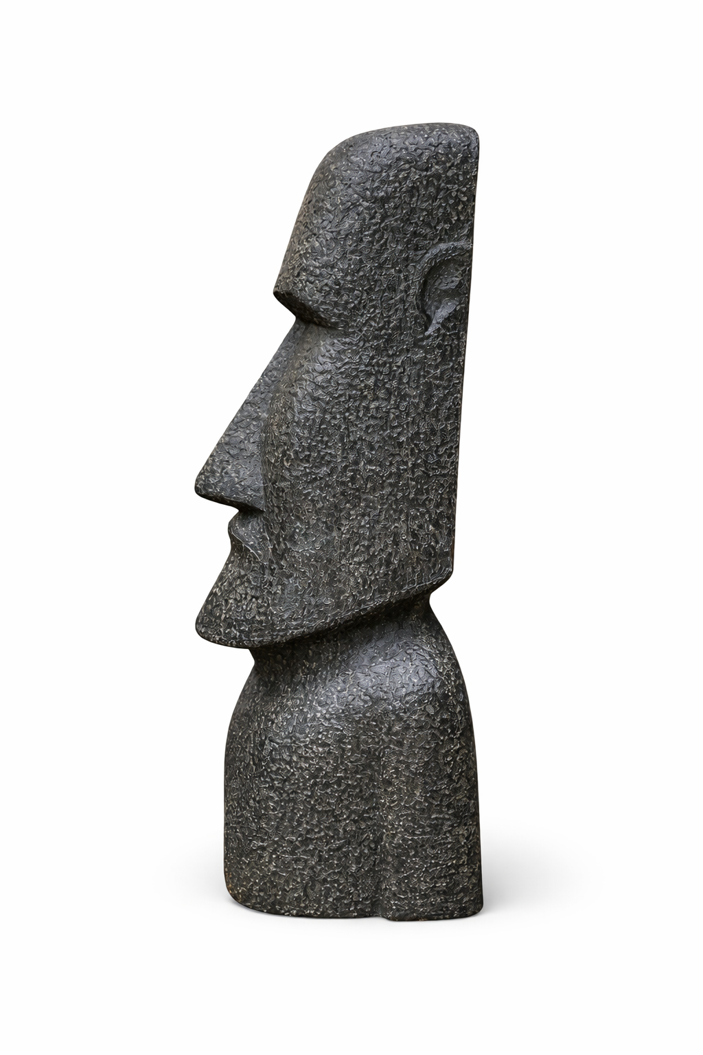 Moai Head Statue - Garden Decoration Sculpture - Weatherproof - Rapa Nui Easter Island Figure made of Fiberglass Concrete Gray - 200x70x60 cm