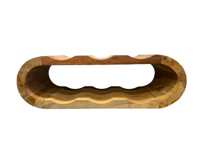 Akazienholz Weinregal - Flaschenhalter für 6 Flaschen - Robust - Natürliche Holzmaserung - 46x19x15 cm