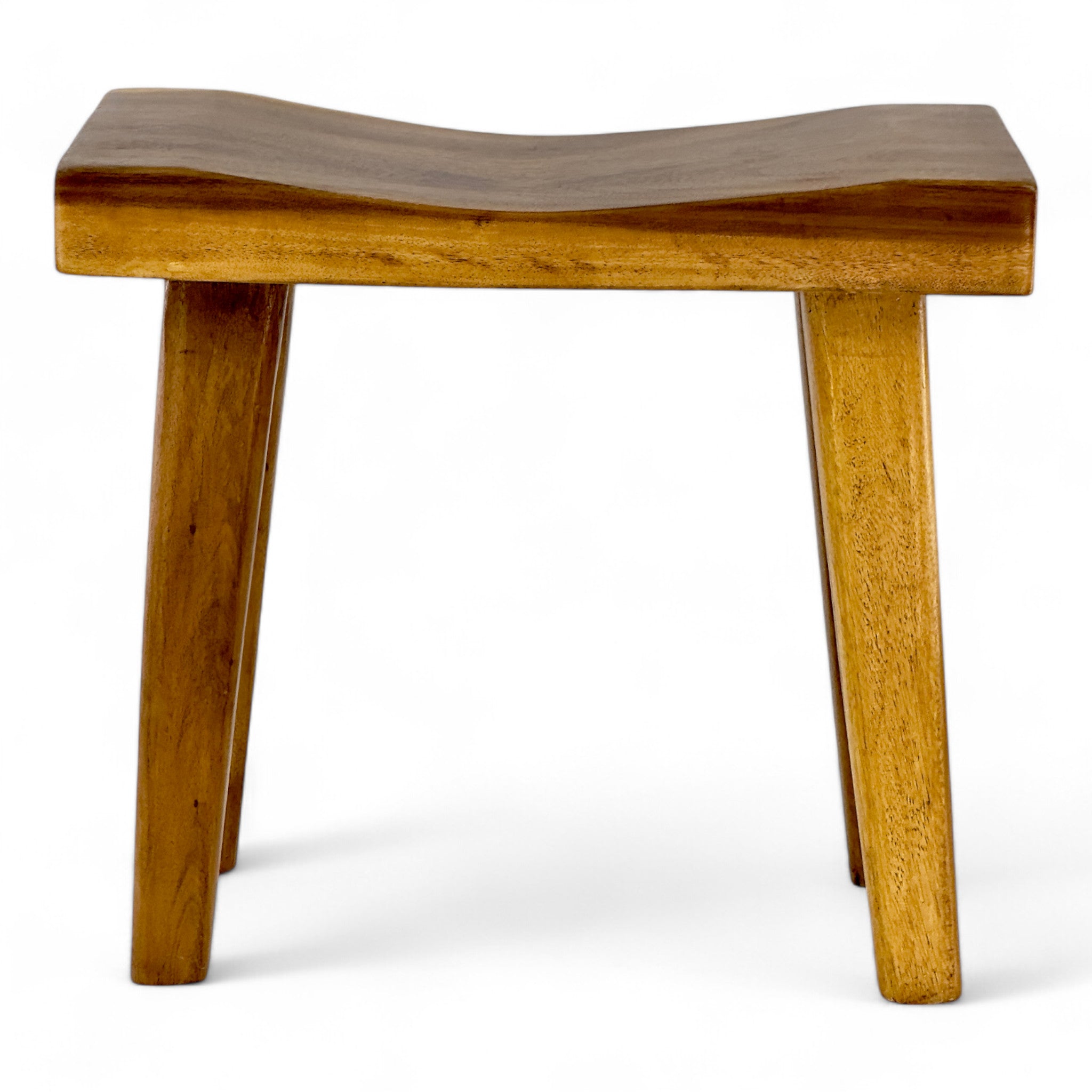 Einzelstück: Sitzhocker aus Teakholz mit Ergonomischer Sitzfläche - FaHome