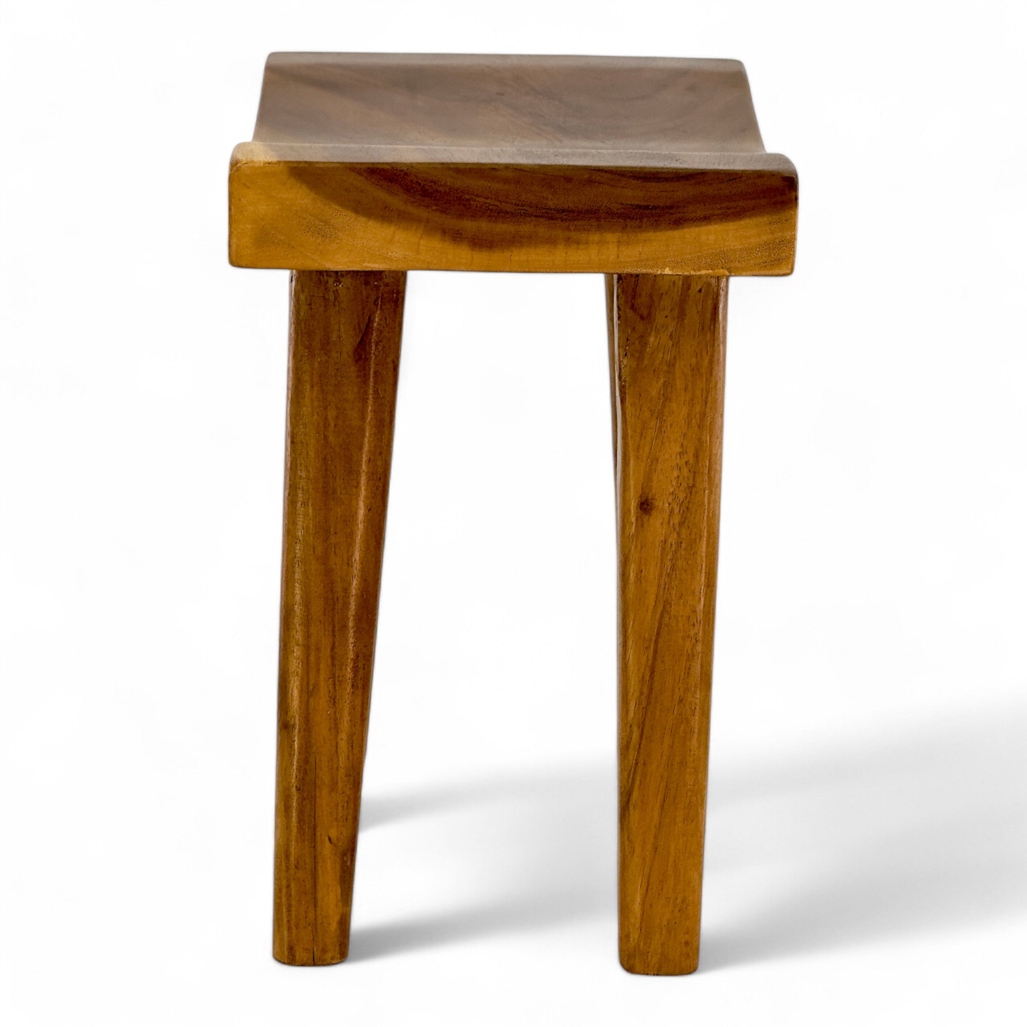 Einzelstück: Sitzhocker aus Teakholz mit Ergonomischer Sitzfläche - FaHome