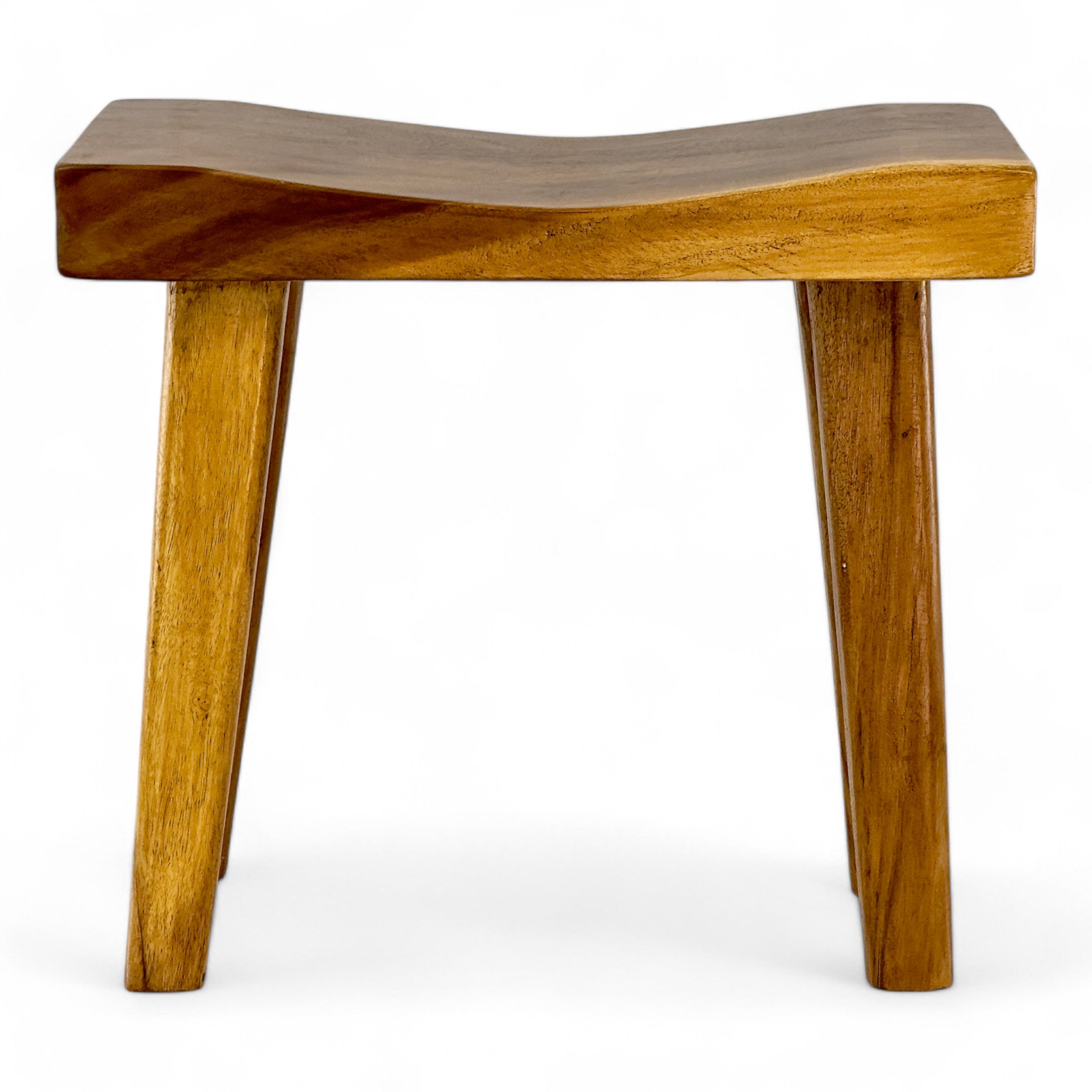Einzelstück: Sitzhocker aus Teakholz mit Ergonomischer Sitzfläche - FaHome