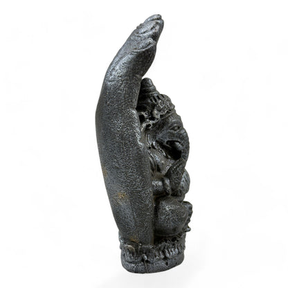 Einzelstück: Spirituelle Holzskulptur – Hand mit Elefant, Symbol der göttlichen Energie - FaHome