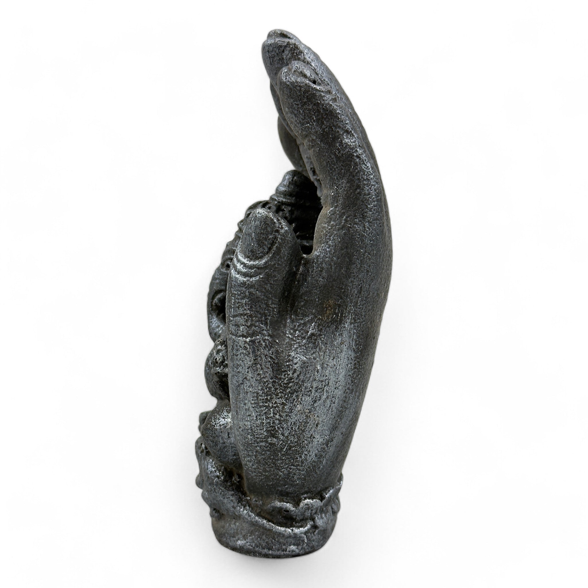Einzelstück: Spirituelle Holzskulptur – Hand mit Elefant, Symbol der göttlichen Energie - FaHome