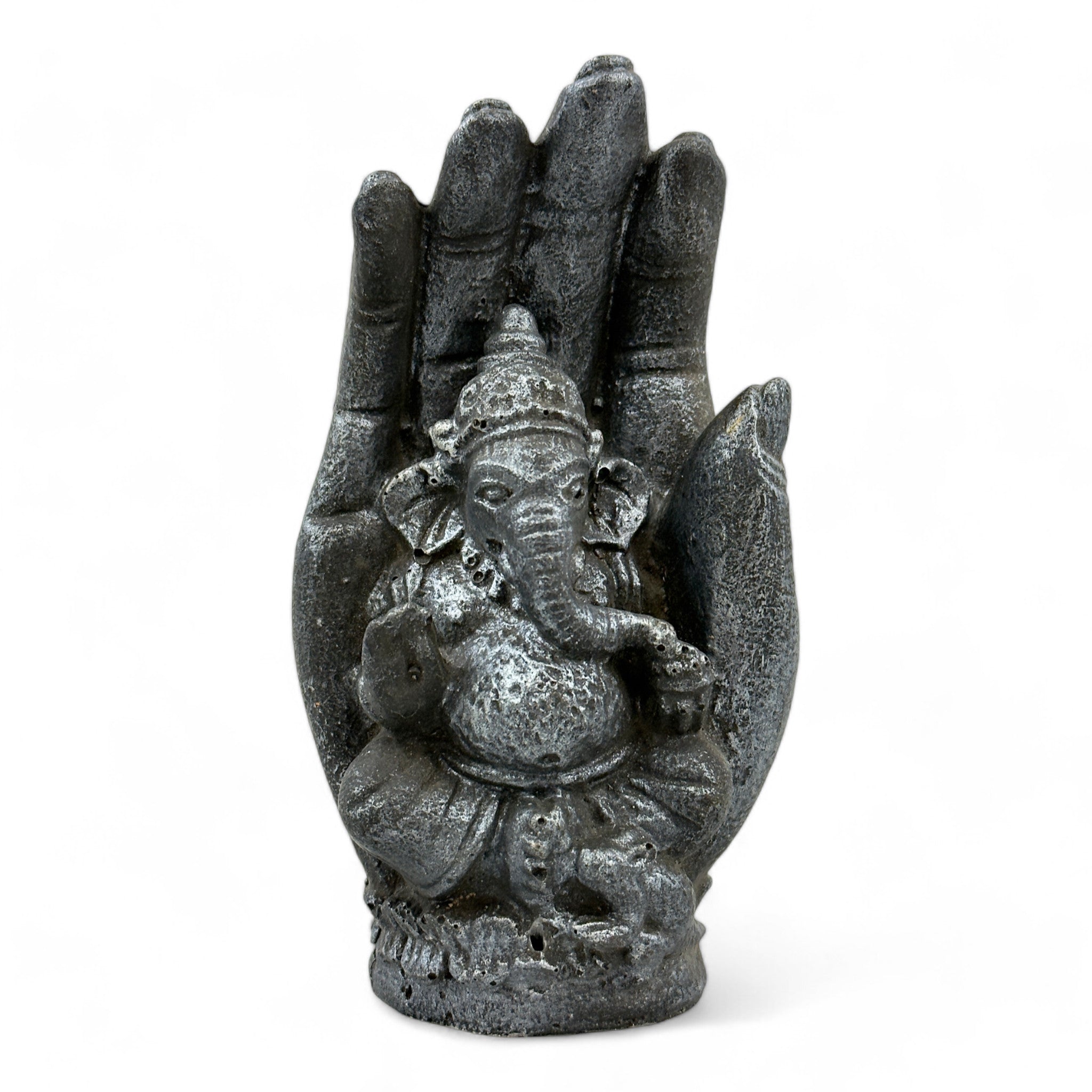 Einzelstück: Spirituelle Holzskulptur – Hand mit Elefant, Symbol der göttlichen Energie - FaHome