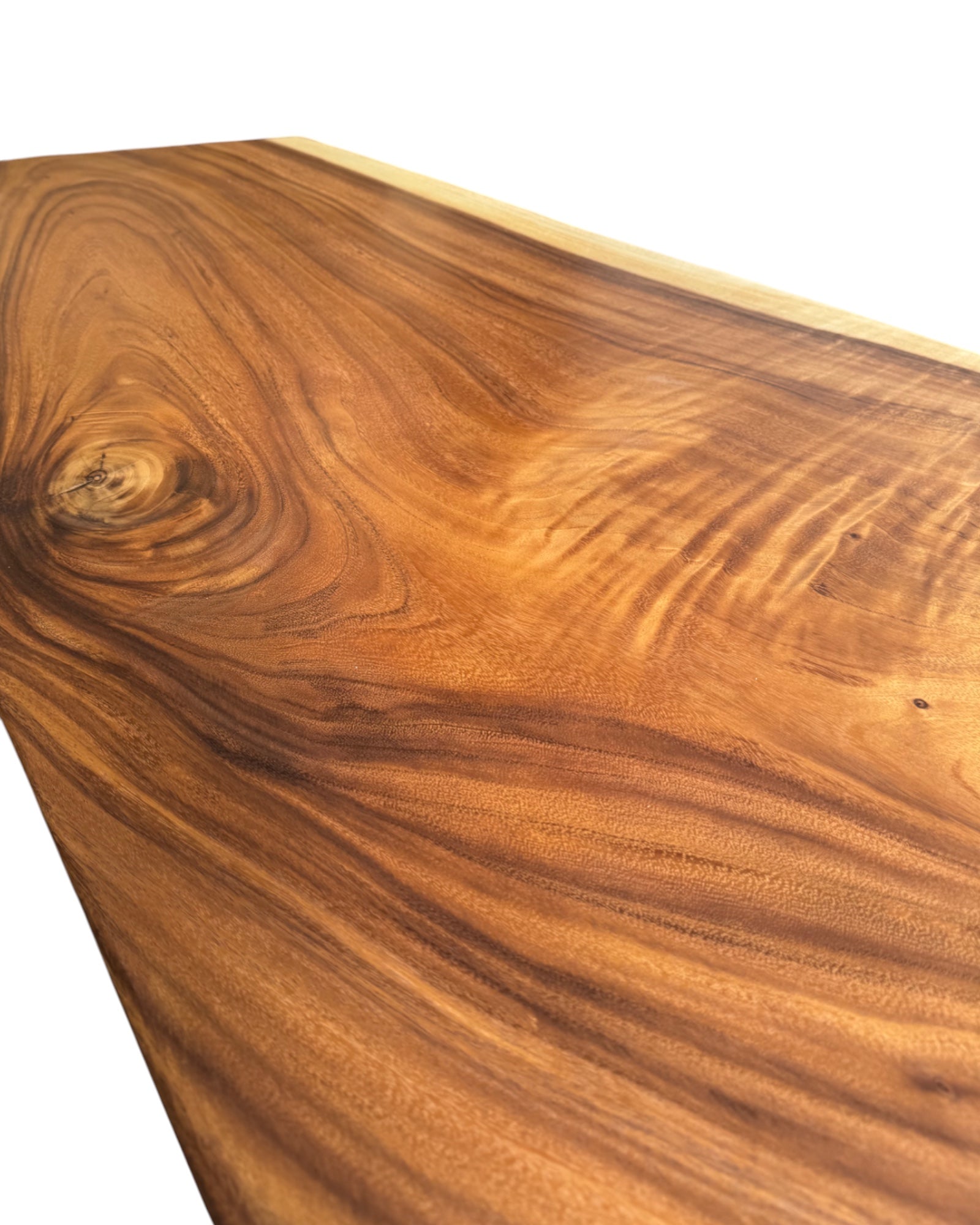Solid wood dining table natural tree edge - wooden table solid suar wood unique pieces table top (200x115x6cm)