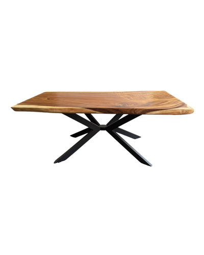 Table à manger en bois massif bord d'arbre naturel - table en bois massif de suar pièces uniques plateau de table (200x92x8cm)