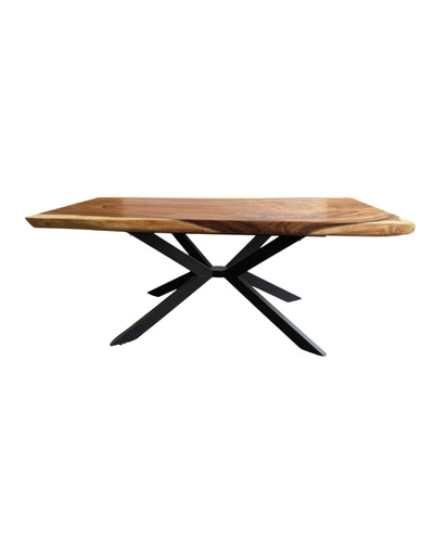 Table à manger en bois massif bord d'arbre naturel - table en bois massif de suar pièces uniques plateau de table (200x92x8cm)
