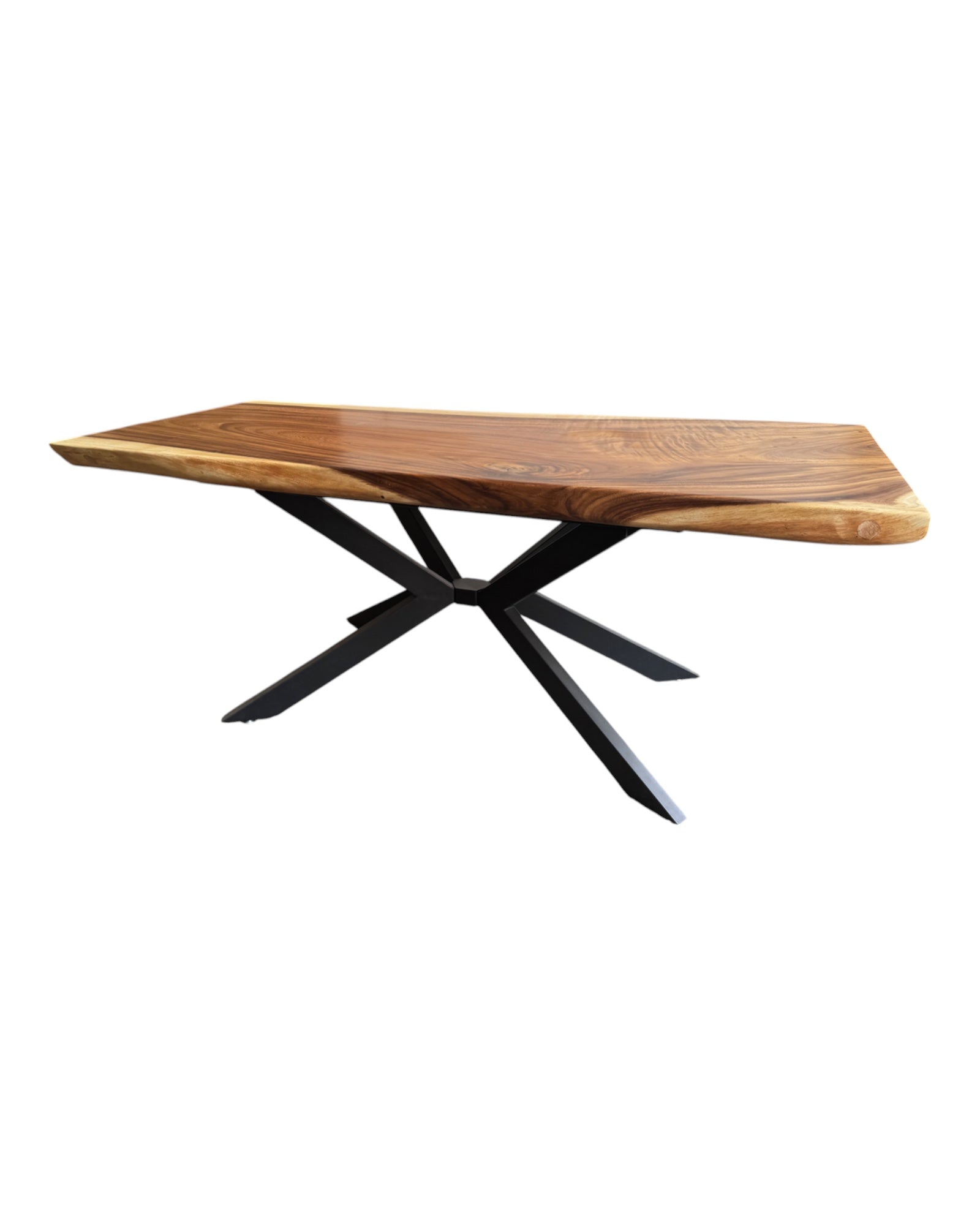 Solid wood dining table natural tree edge - wooden table solid suar wood unique pieces table top (200x115x6cm)