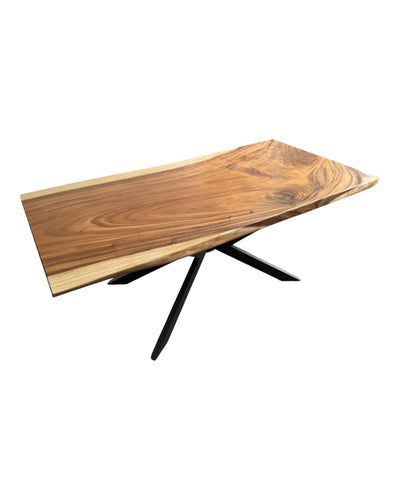 Table à manger en bois massif bord d'arbre naturel - table en bois massif de suar pièces uniques plateau de table (200x92x8cm)