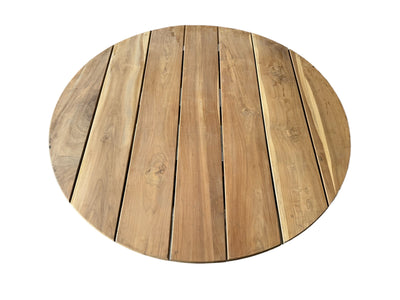 Handmade teak garden table - Unique piece with natural flair for indoors and outdoors - Natural - 120 and 150 cm diameter - 80 cm high