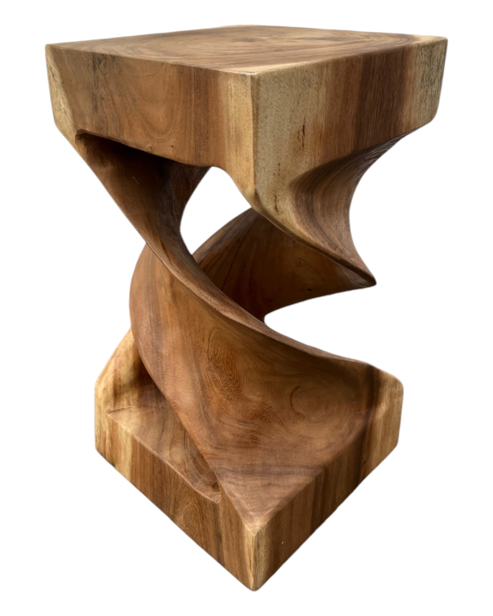 Wooden side table - wooden stool coffee table - handmade - turned from solid suar wood - 50x28x28 cm