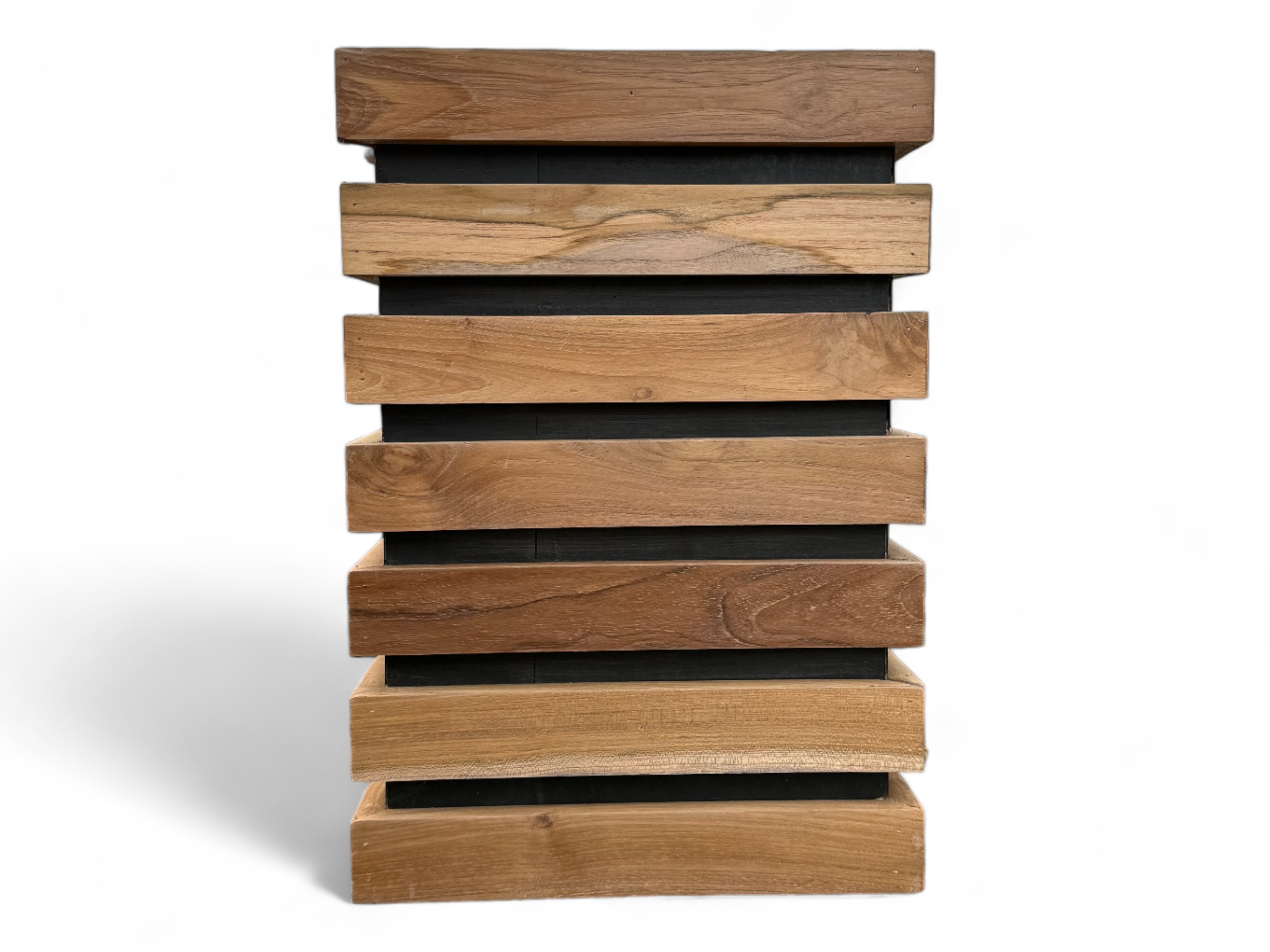 Wooden flower box – flower pot balcony box planter – handmade – modern with wooden slats – 40&amp;70x30x30 cm