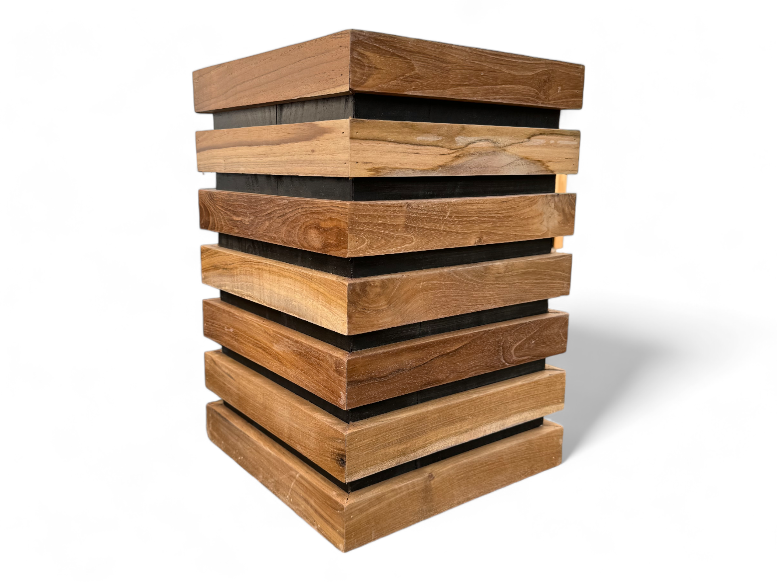 Wooden flower box – flower pot balcony box planter – handmade – modern with wooden slats – 40&amp;70x30x30 cm