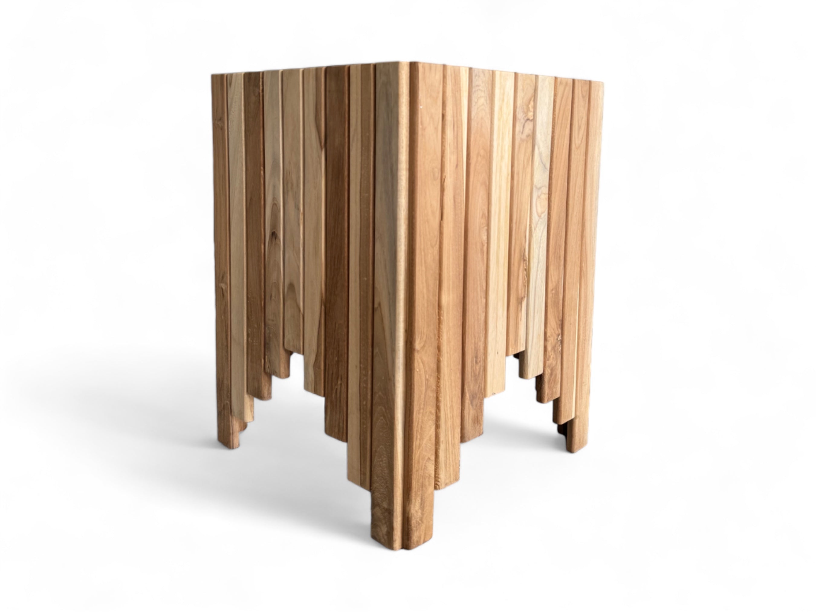 Holz Blumenkasten – Blumenkübel Balkonkasten Pflanzkasten – Handgefertigt – Vertikale Holzlatten – 45x35x35 cm - FaHome