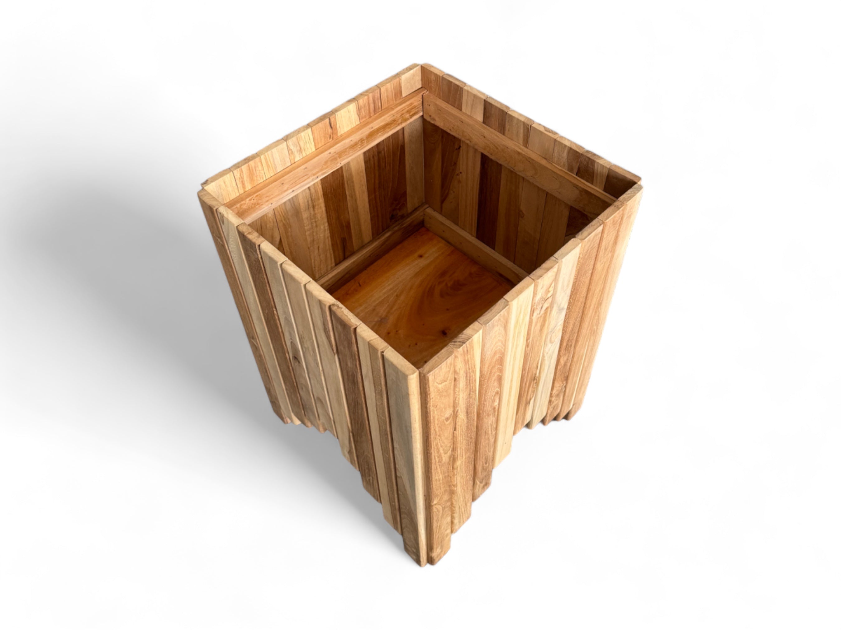 Holz Blumenkasten – Blumenkübel Balkonkasten Pflanzkasten – Handgefertigt – Vertikale Holzlatten – 45x35x35 cm - FaHome