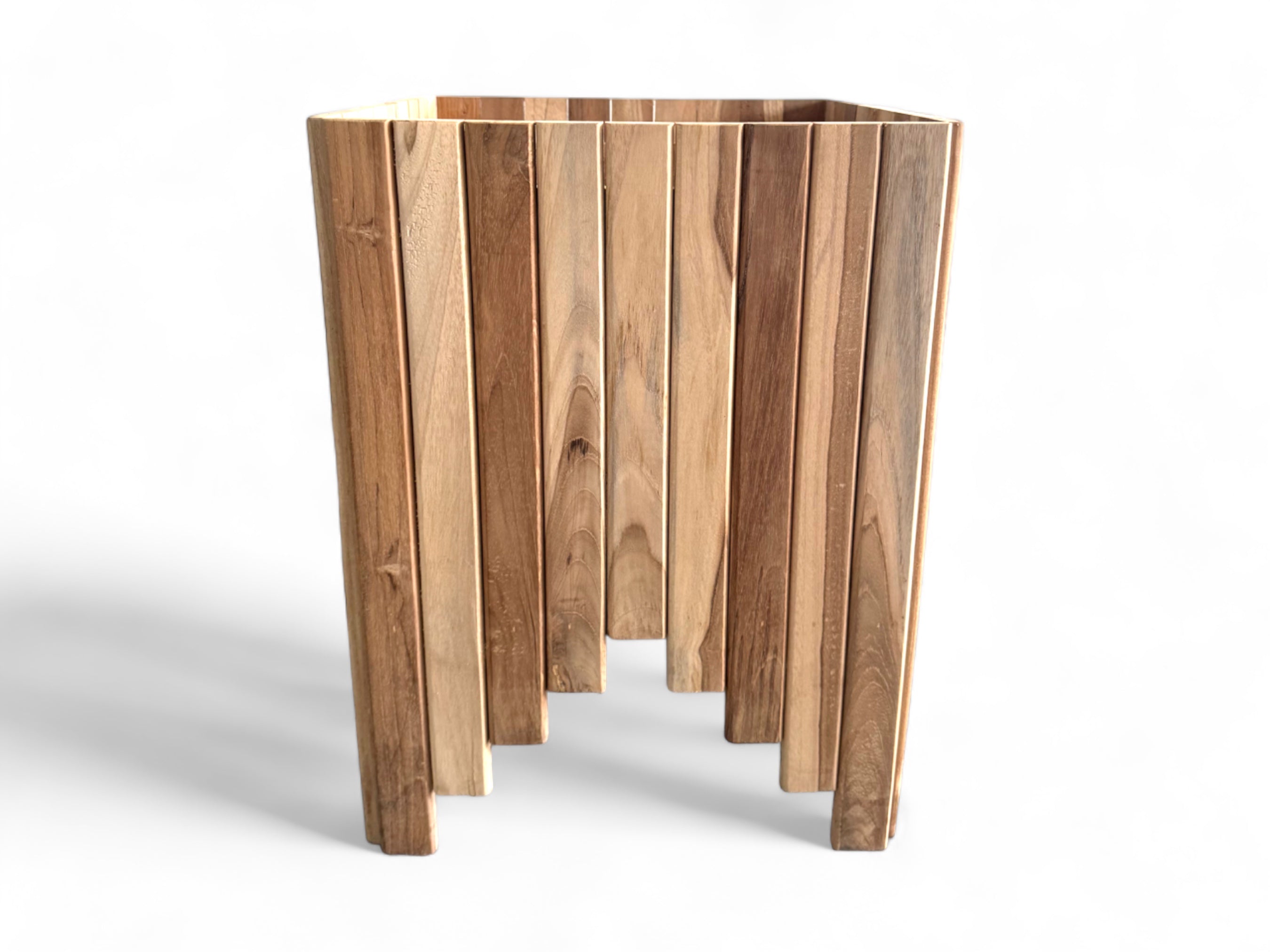 Holz Blumenkasten – Blumenkübel Balkonkasten Pflanzkasten – Handgefertigt – Vertikale Holzlatten – 45x35x35 cm - FaHome