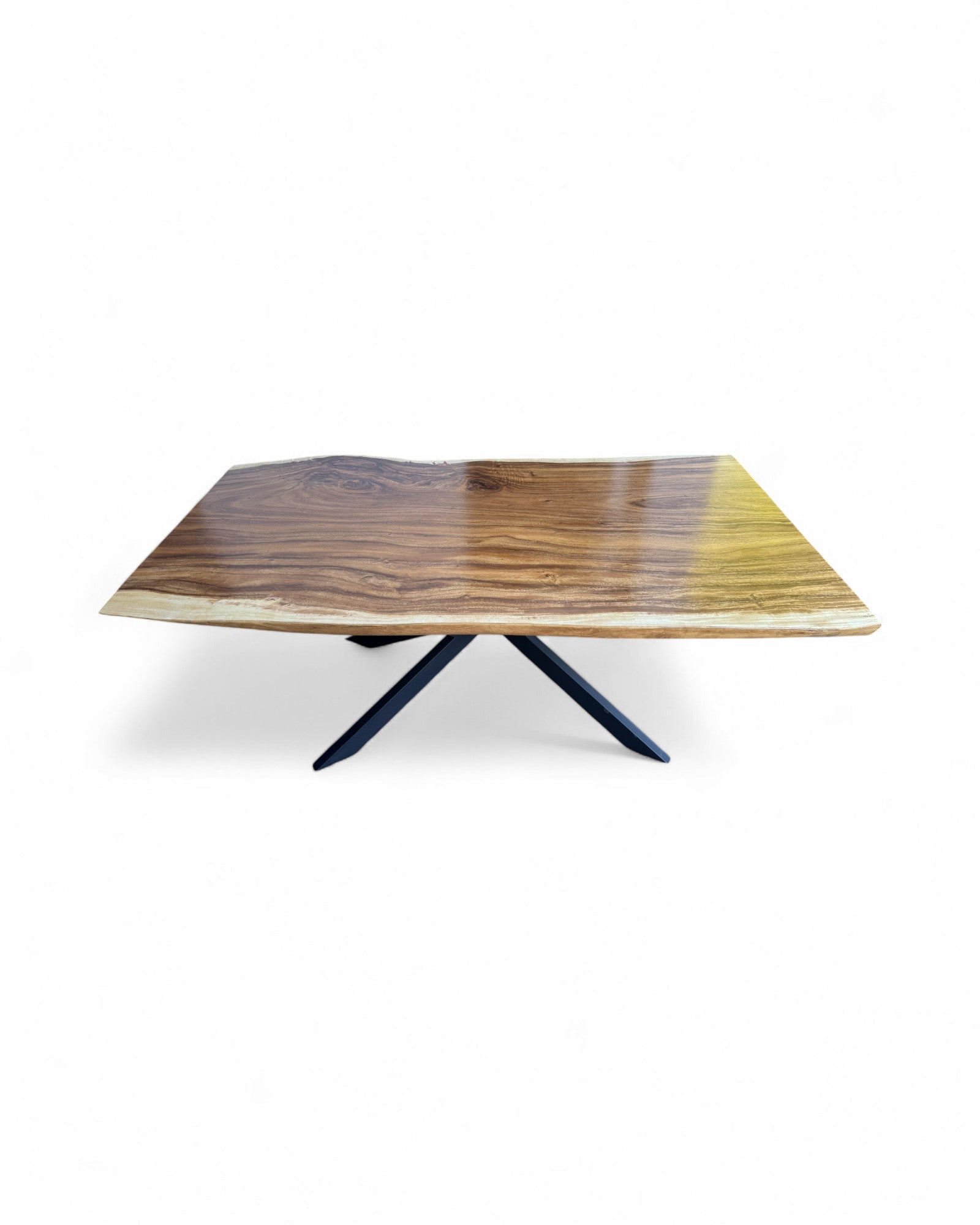 Massivholz Esstisch Natur Baumkante - Holz Tisch Massiv Suarholz Einzelstücke Tischplatte (200x115x6cm) - FaHome