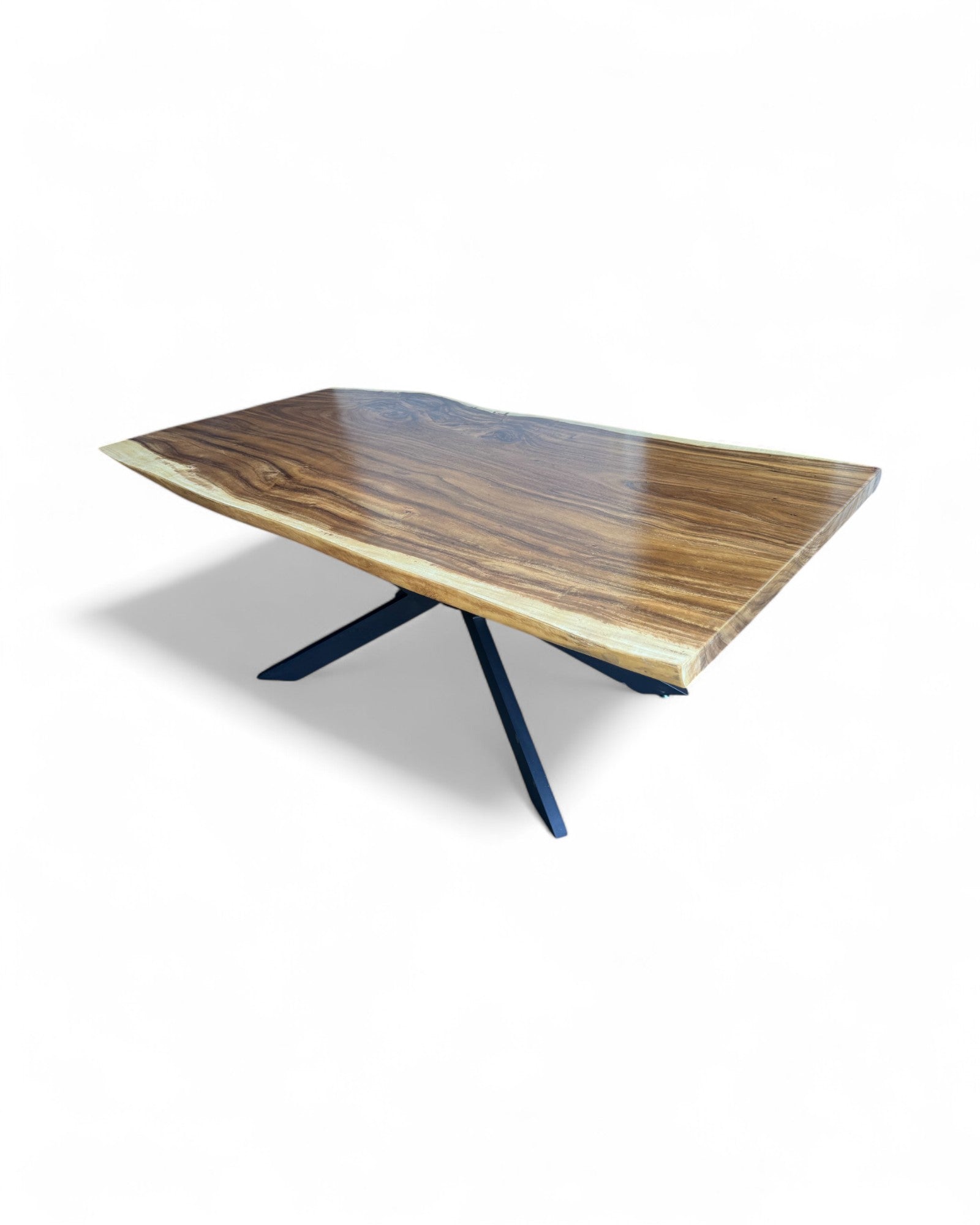Massivholz Esstisch Natur Baumkante - Holz Tisch Massiv Suarholz Einzelstücke Tischplatte (200x115x6cm) - FaHome