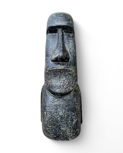 Moai Head Statue - Garden Decoration Sculpture - Weatherproof - Rapa Nui Easter Island Figure made of Fiberglass Concrete Gray - 120x46x40 cm