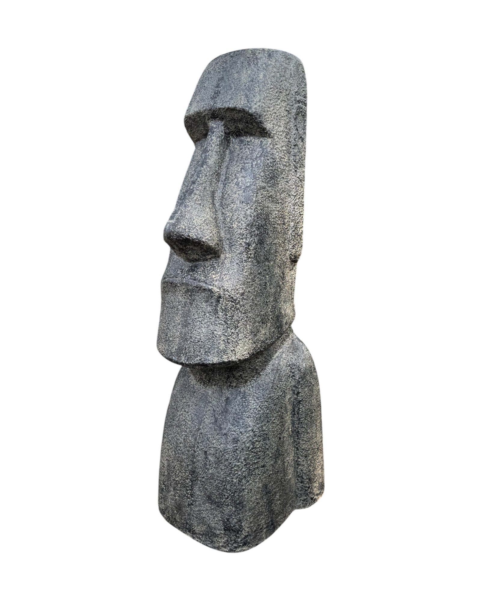 Moai Head Statue - Garden Decoration Sculpture - Weatherproof - Rapa Nui Easter Island Figure made of Fiberglass Concrete Gray - 200x70x60 cm
