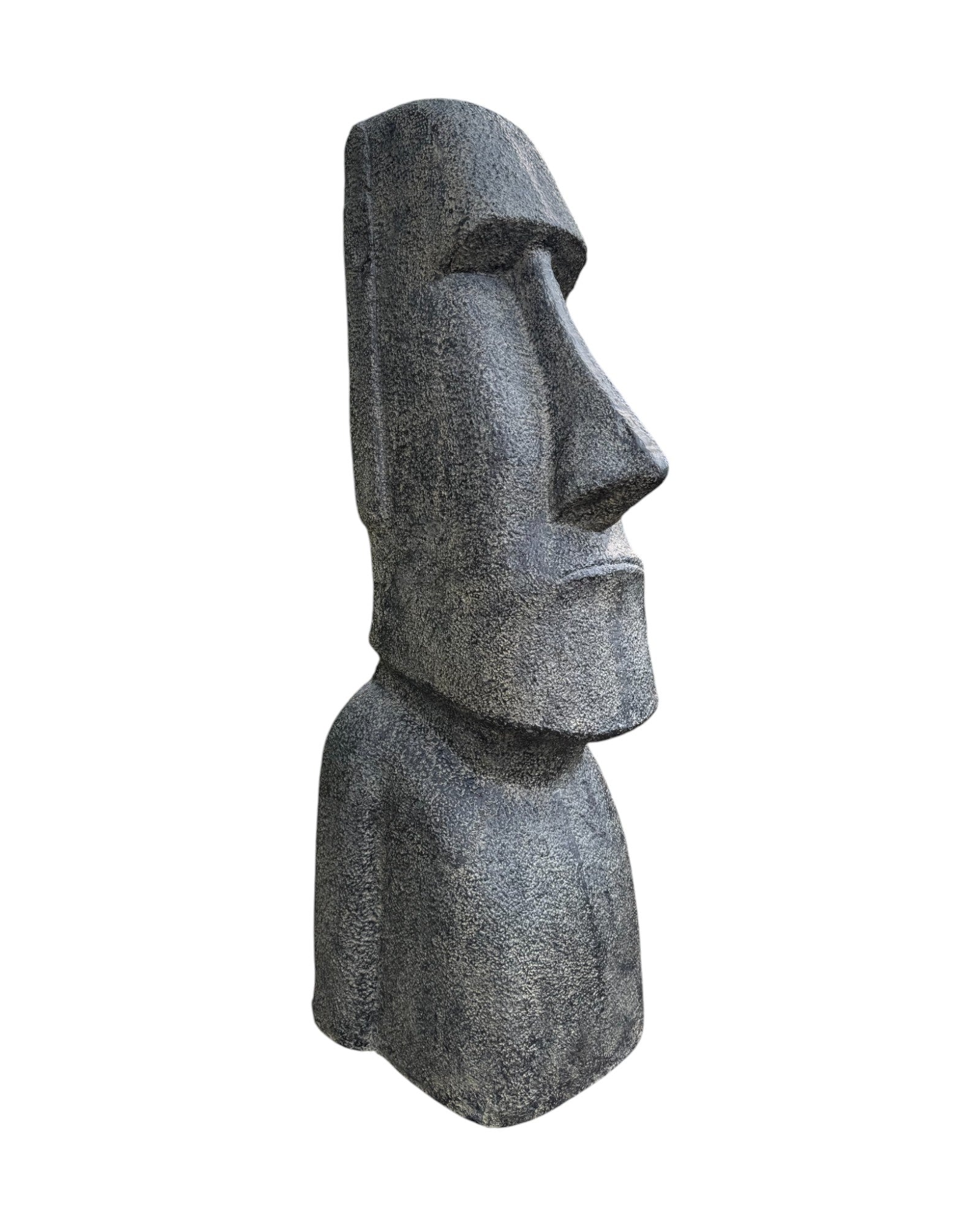 Moai Head Statue - Garden Decoration Sculpture - Weatherproof - Rapa Nui Easter Island Figure made of Fiberglass Concrete Gray - 200x70x60 cm