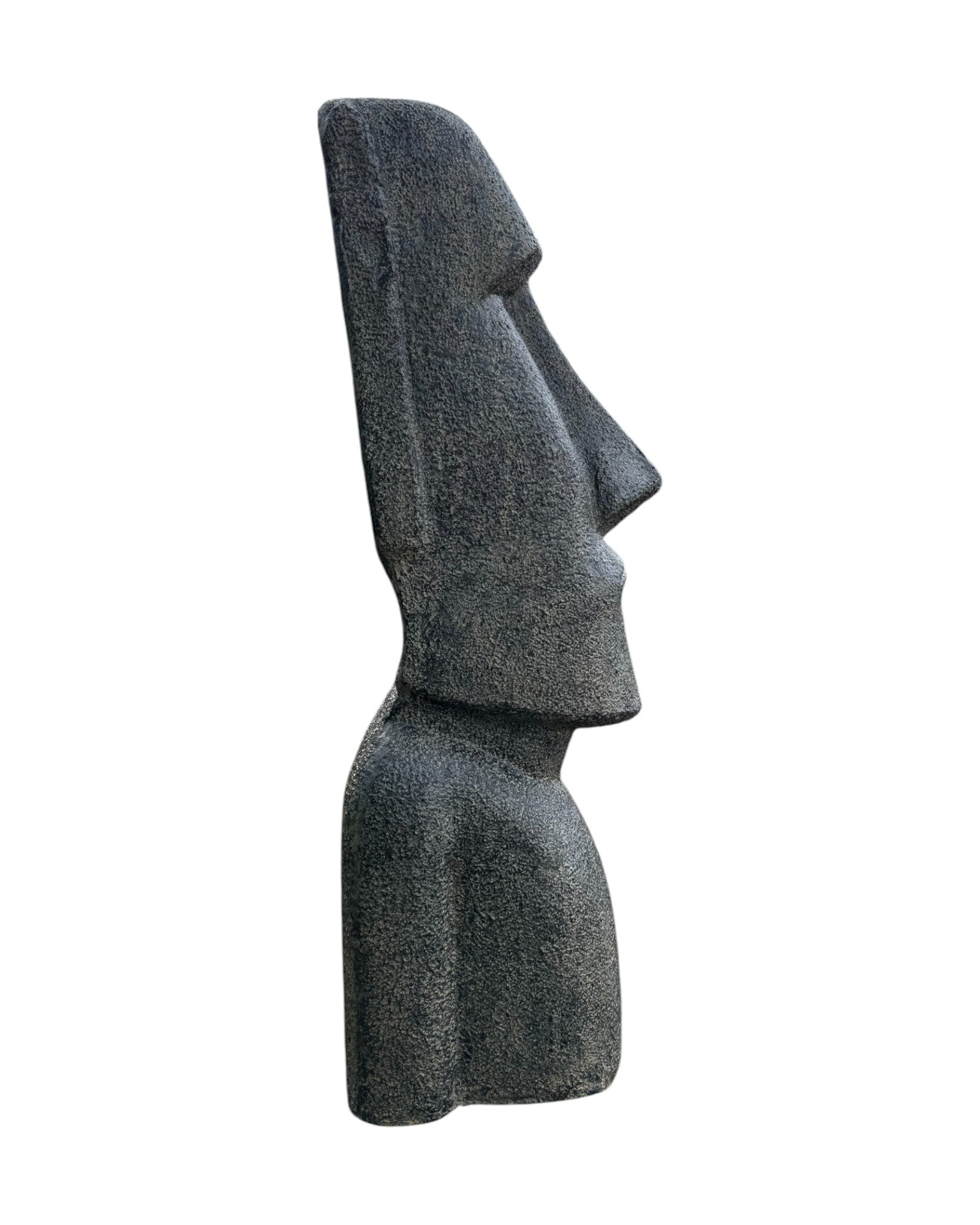 Moai Head Statue - Garden Decoration Sculpture - Weatherproof - Rapa Nui Easter Island Figure made of Fiberglass Concrete Gray - 200x70x60 cm
