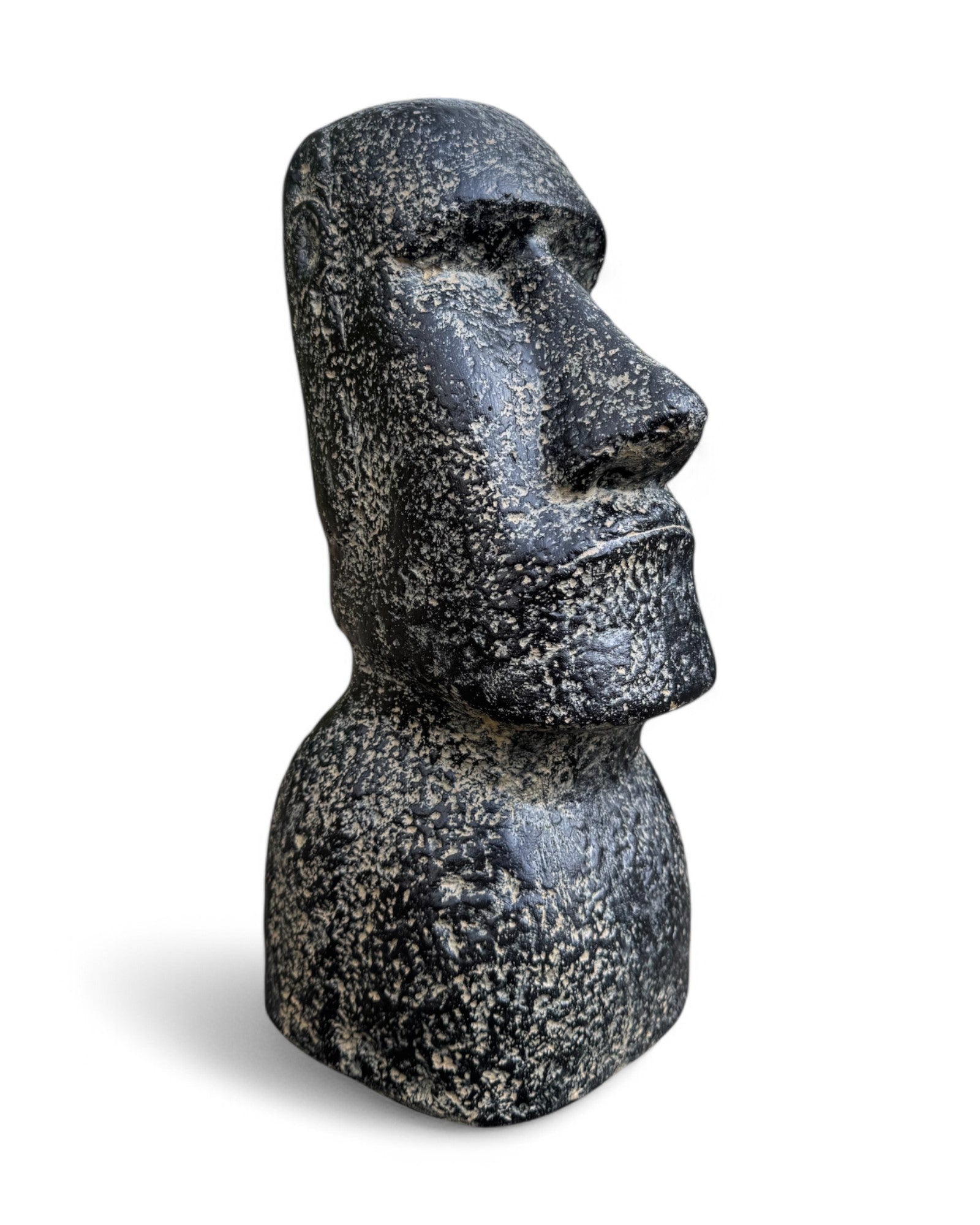 Moai Head Statue - Garden Decoration Sculpture - Weatherproof - Rapa Nui Easter Island Figure made of Fiberglass Concrete Gray - 40x20x15 cm